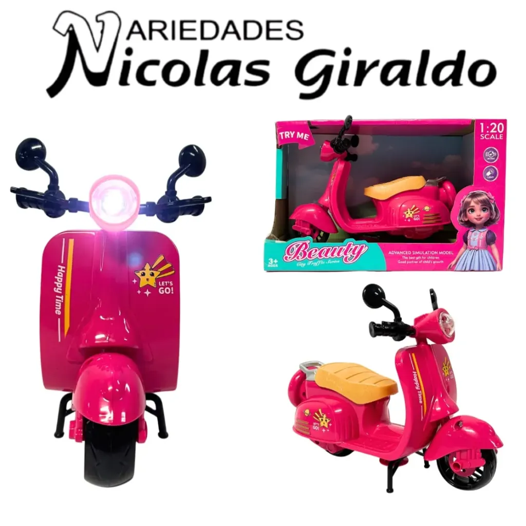 Moto infantil niña con luz y sonido
