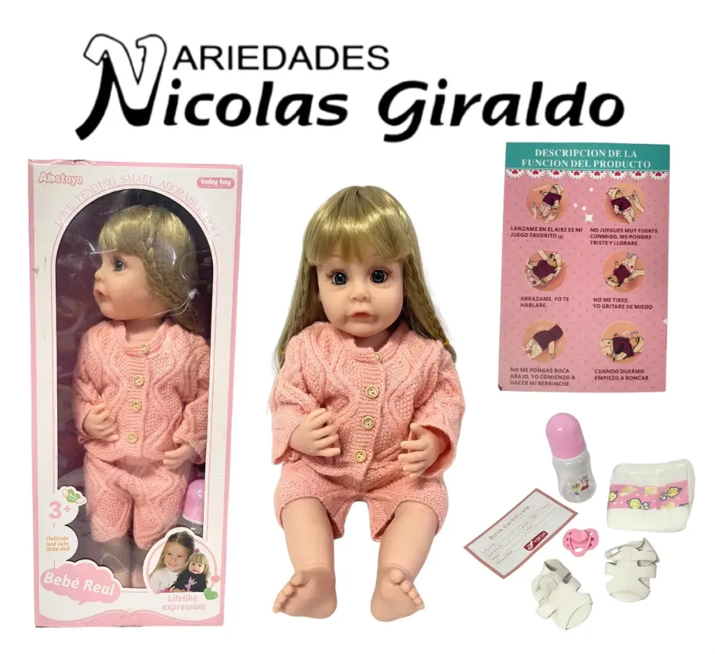 Muñeca Bebe real importada grande