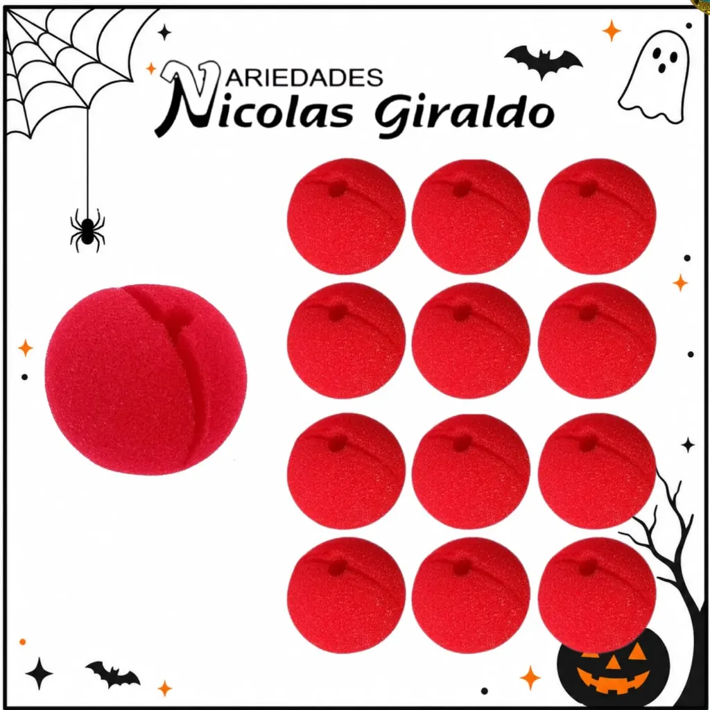 Nariz payaso espuma paquete X12 halloween