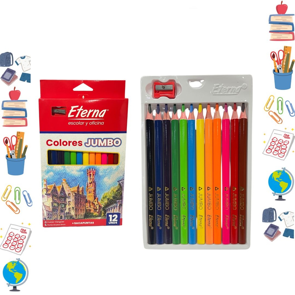 Color eterna triangular jumbo x12