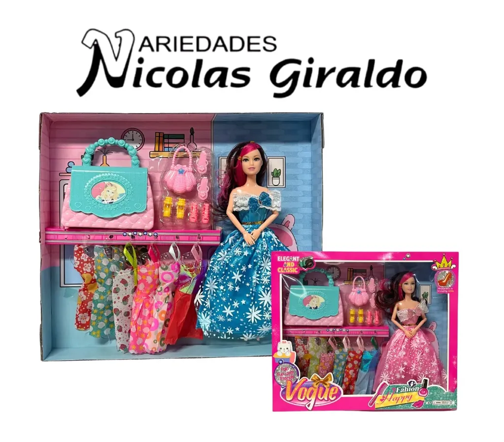 Muñeca caja grande fina con accesorios