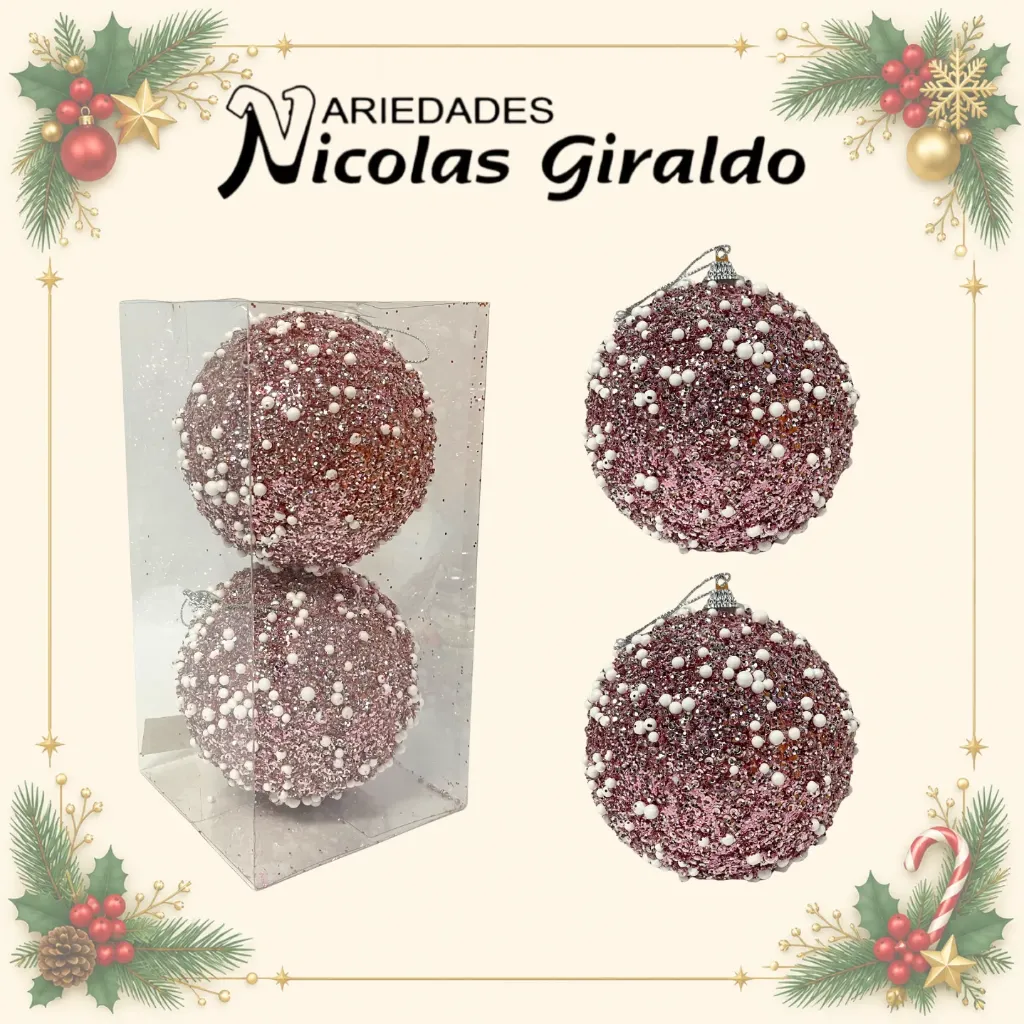 BOLA X2 GRANDE PALO ROSA DECORADA