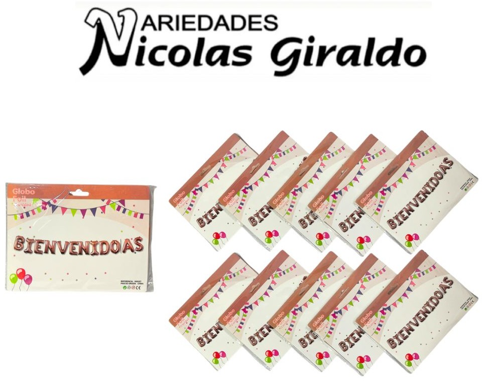 Inflable "bienvenidos" letra surtido