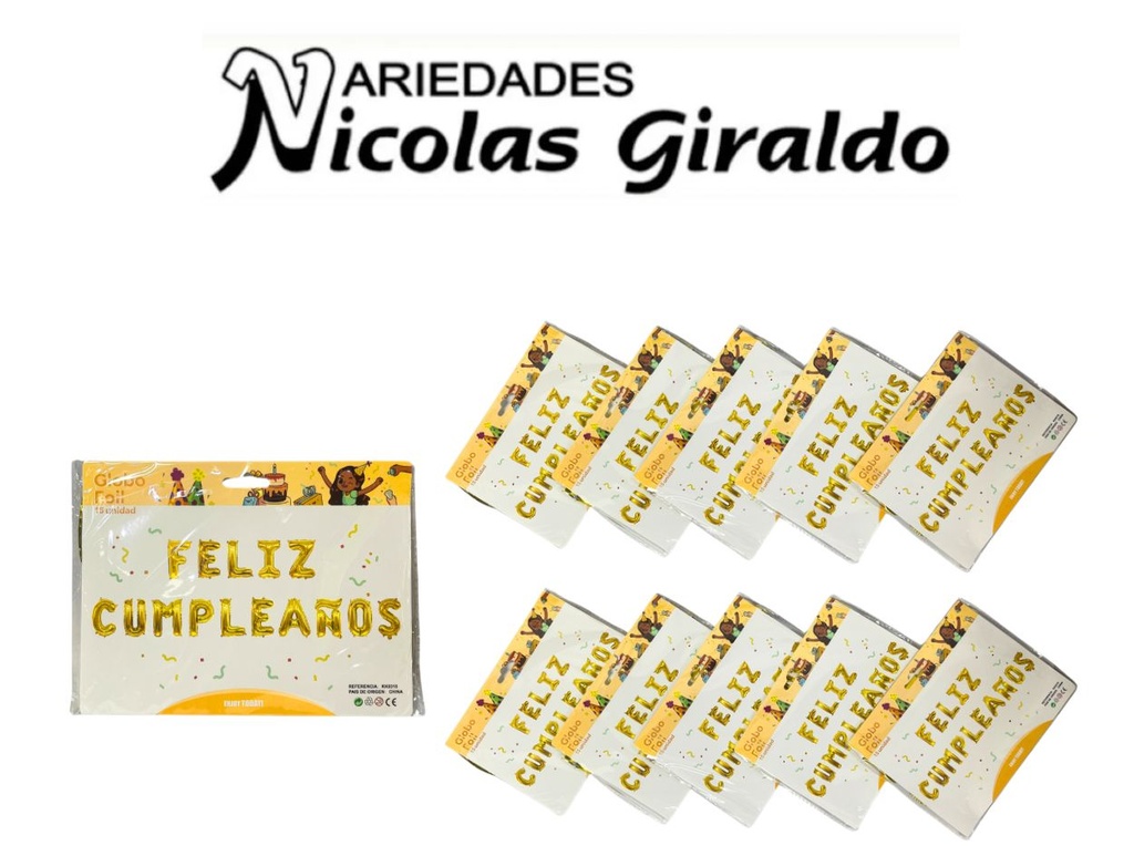 Inflable "feliz cumpleaños" letra surtido