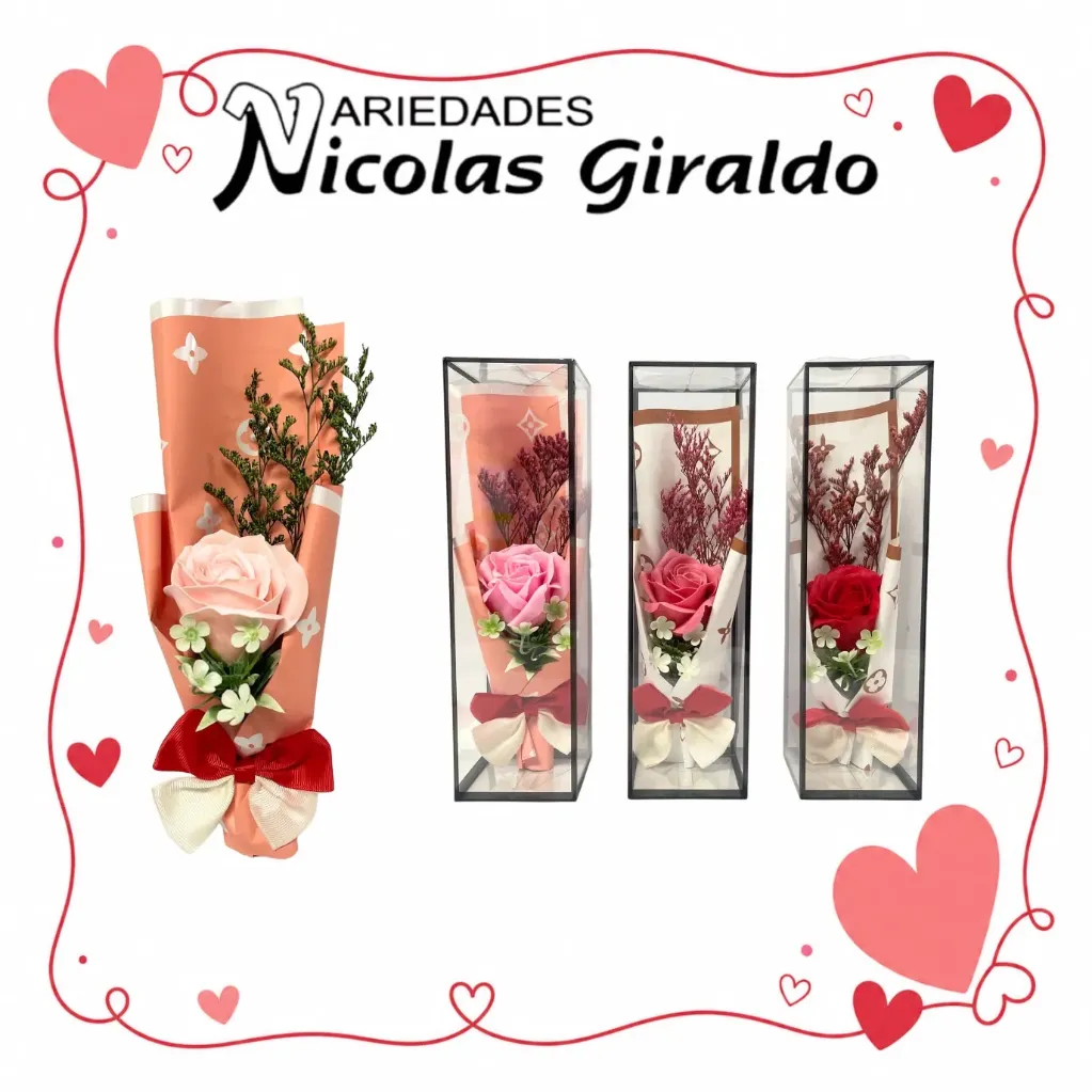 Detalle acetato mediano fino con rosa