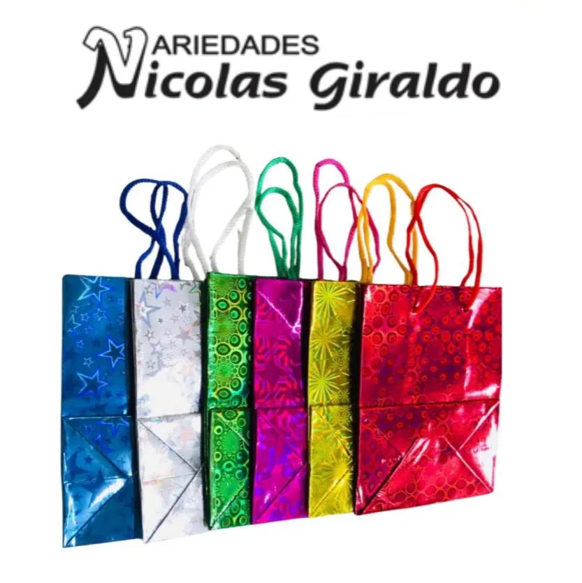 Bolsa regalo tornasol pequeña 18x21 paquete X12