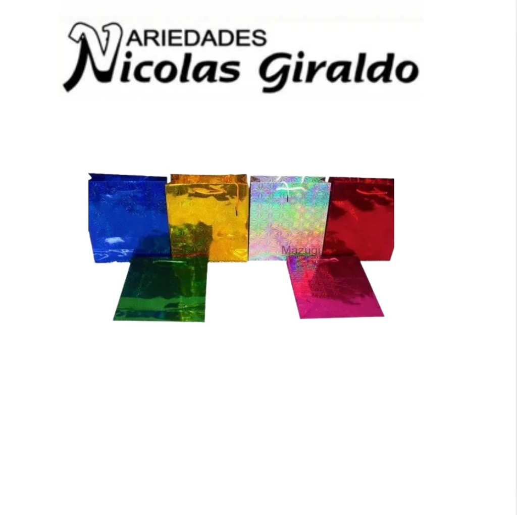 Bolsa regalo tornasol mediana 27x34 PQT X12