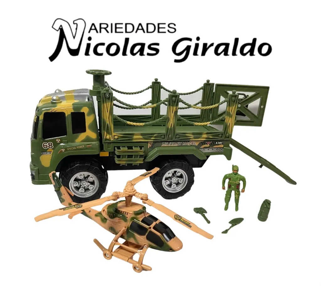Carro militar gigante con accesorios