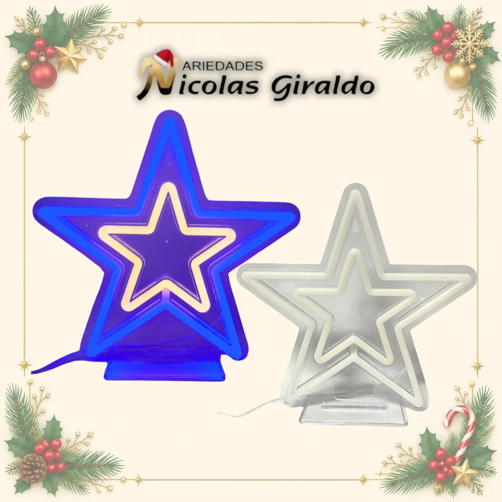 FIGURA ESTRELLA ACRILICA LUZ LED USB