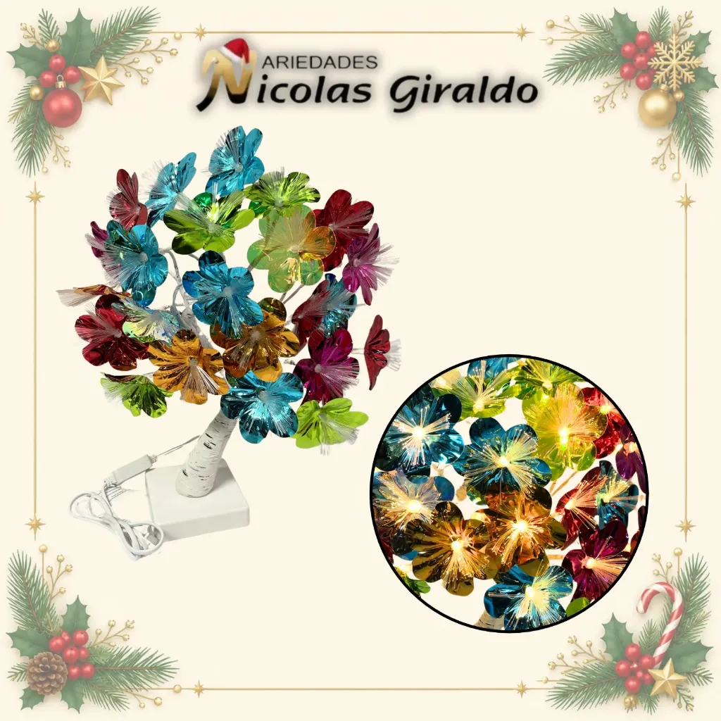 ARBOL DE MESA FLOREZ CON LUZ