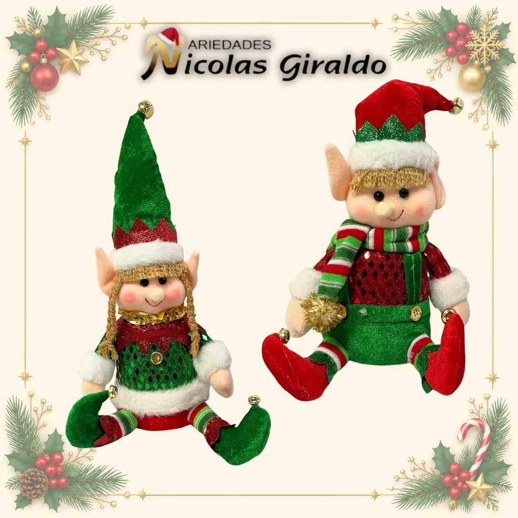 MUÑECO NAVIDAD DUENDE SENTADO