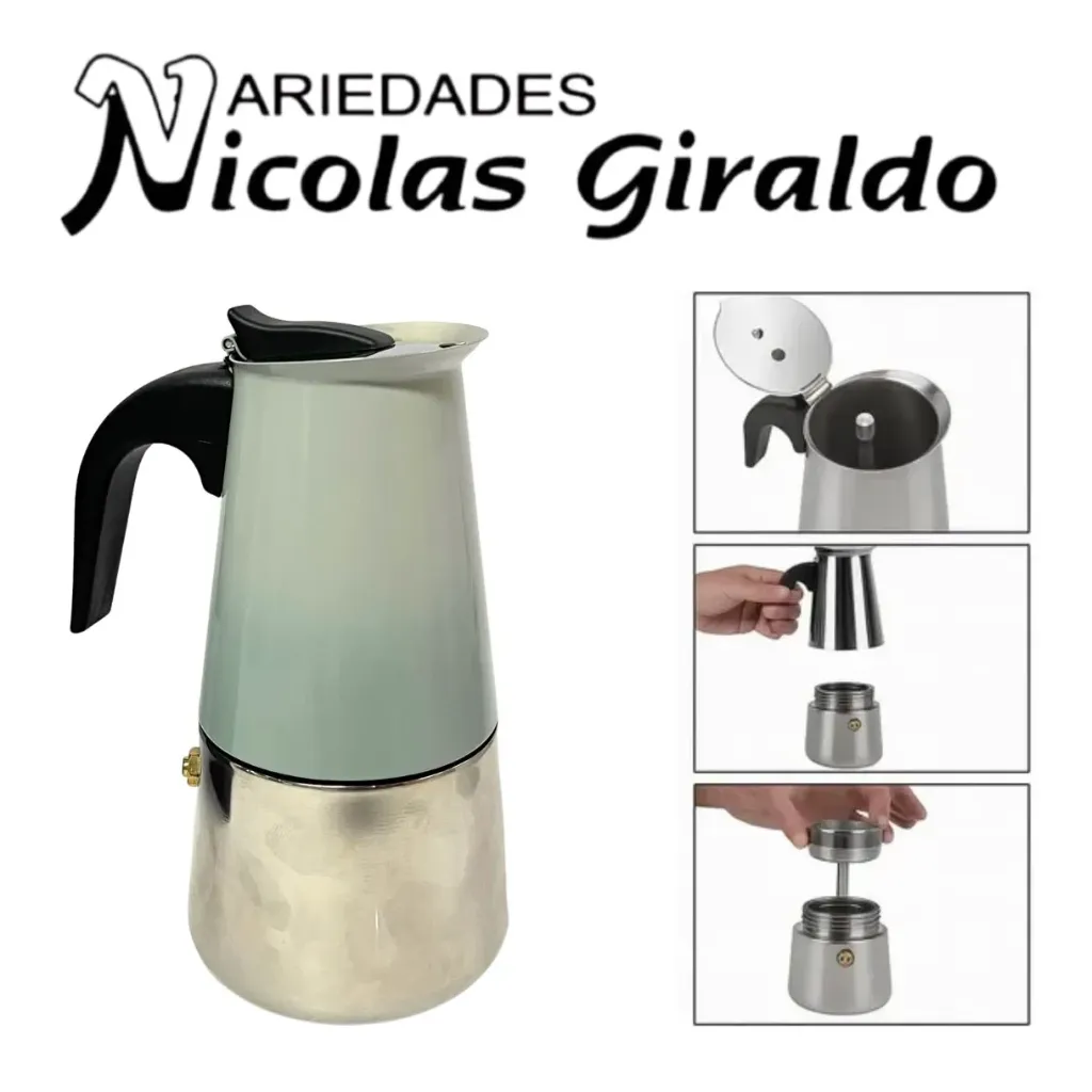 Cafetera italiana 4 tazas acero inoxidable