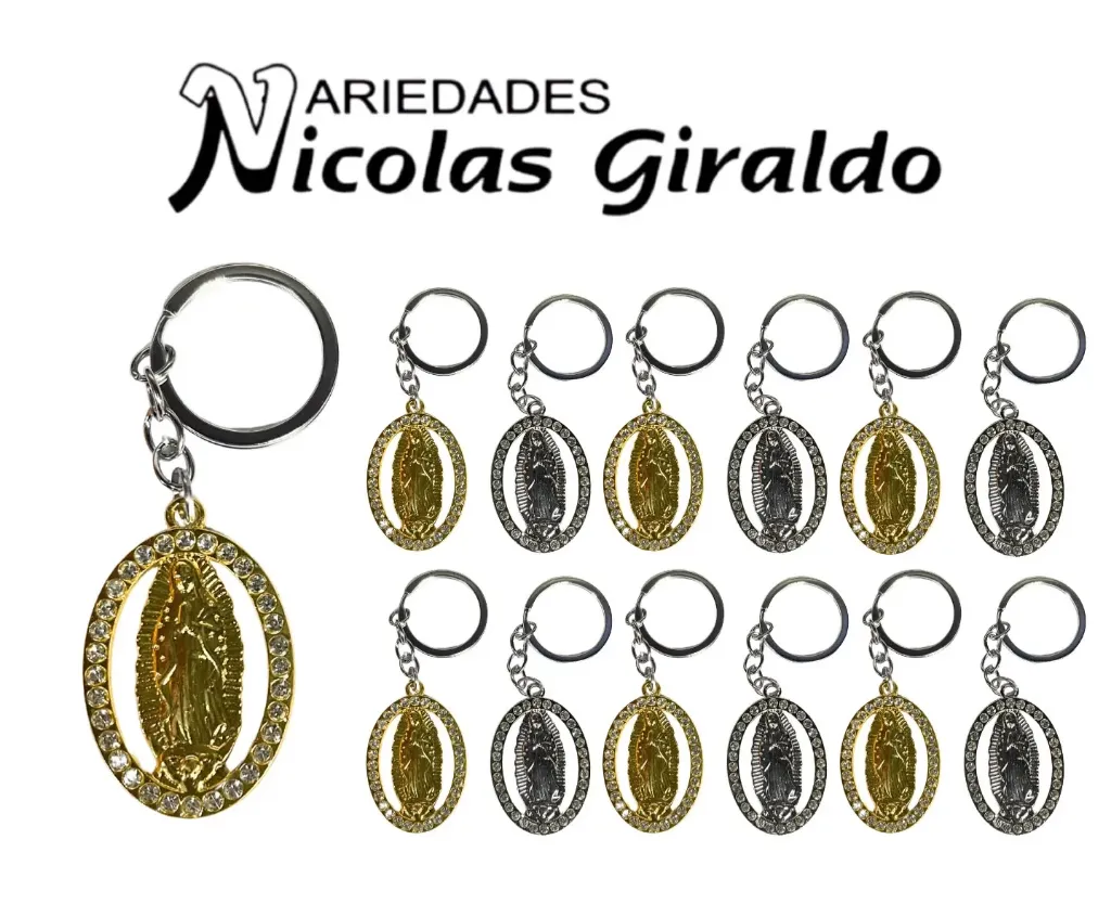Llavero metal virgen de guadalupe  paquete x12
