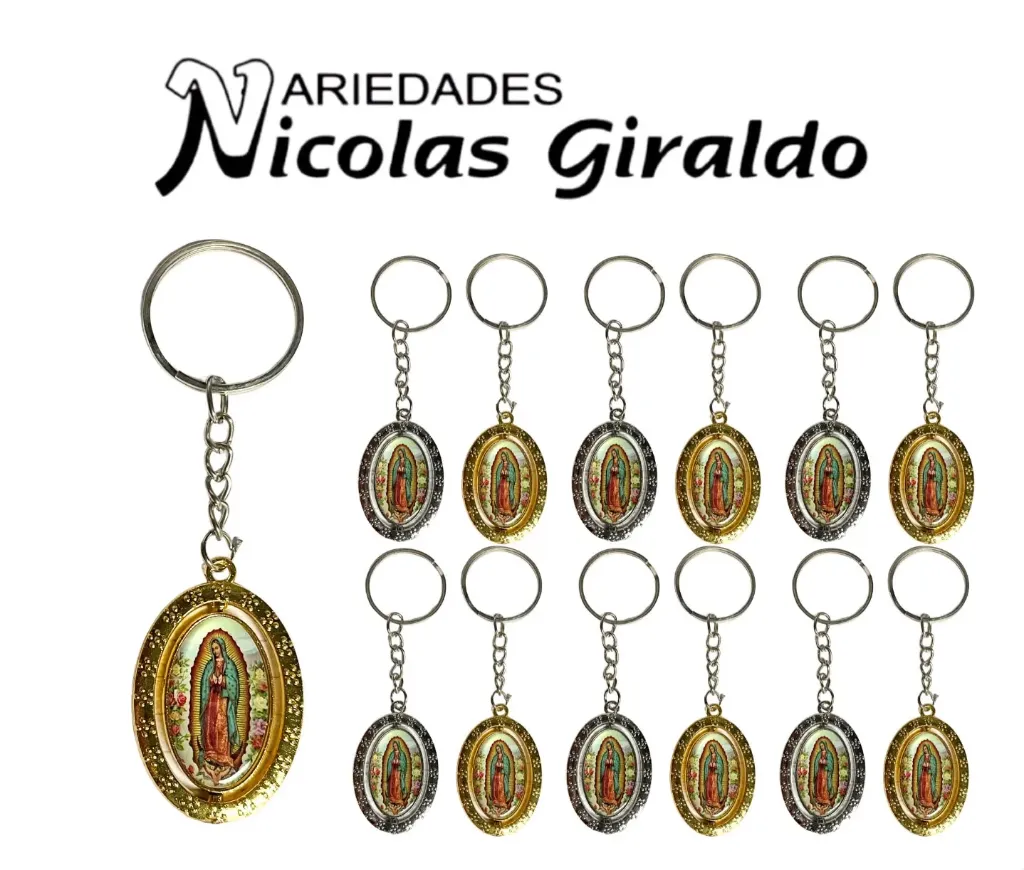 Llavero metal virgen de guadalupe  paquete x12