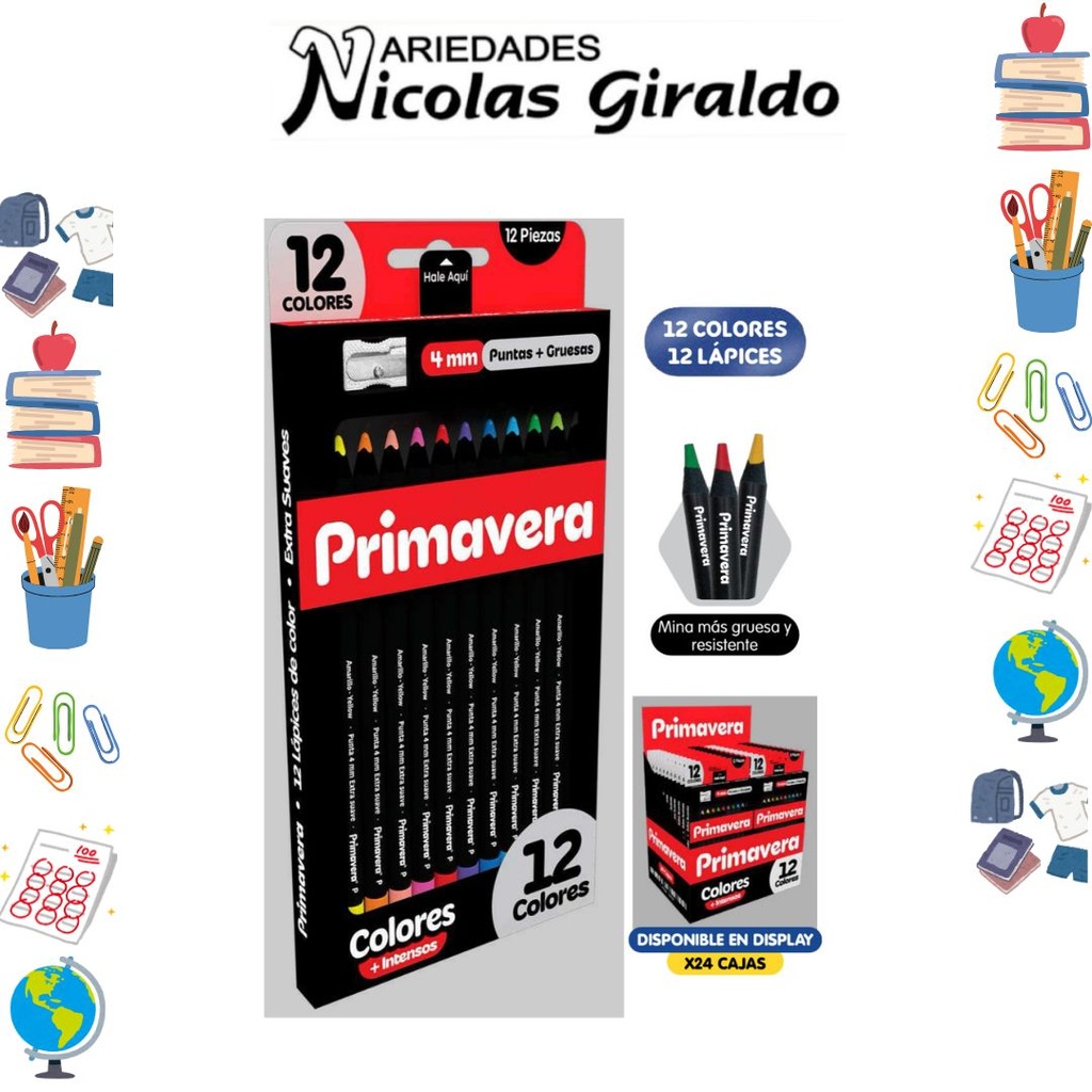 [P3101] Color primavera black x12