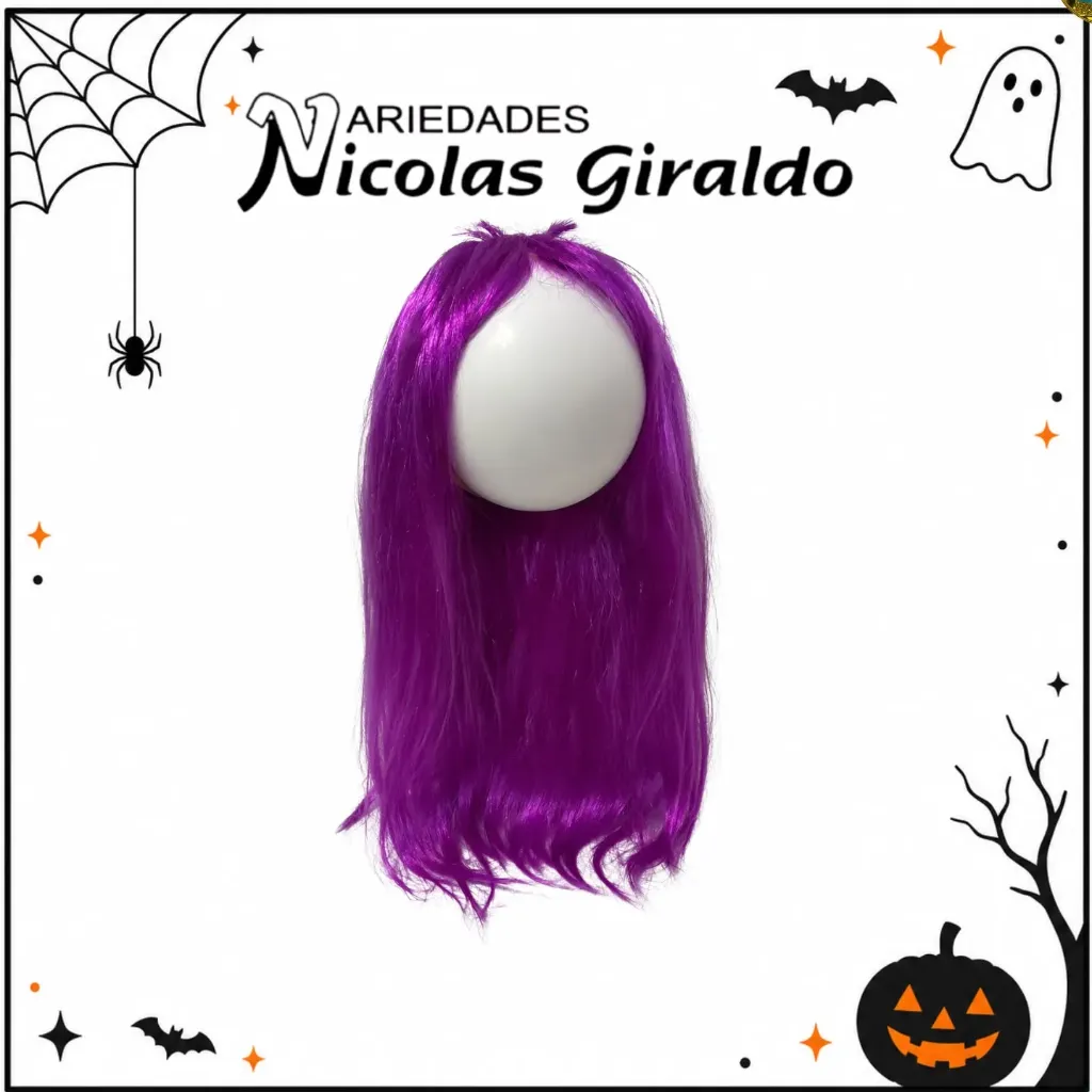 [DK201] Peluca lisa larga morada halloween