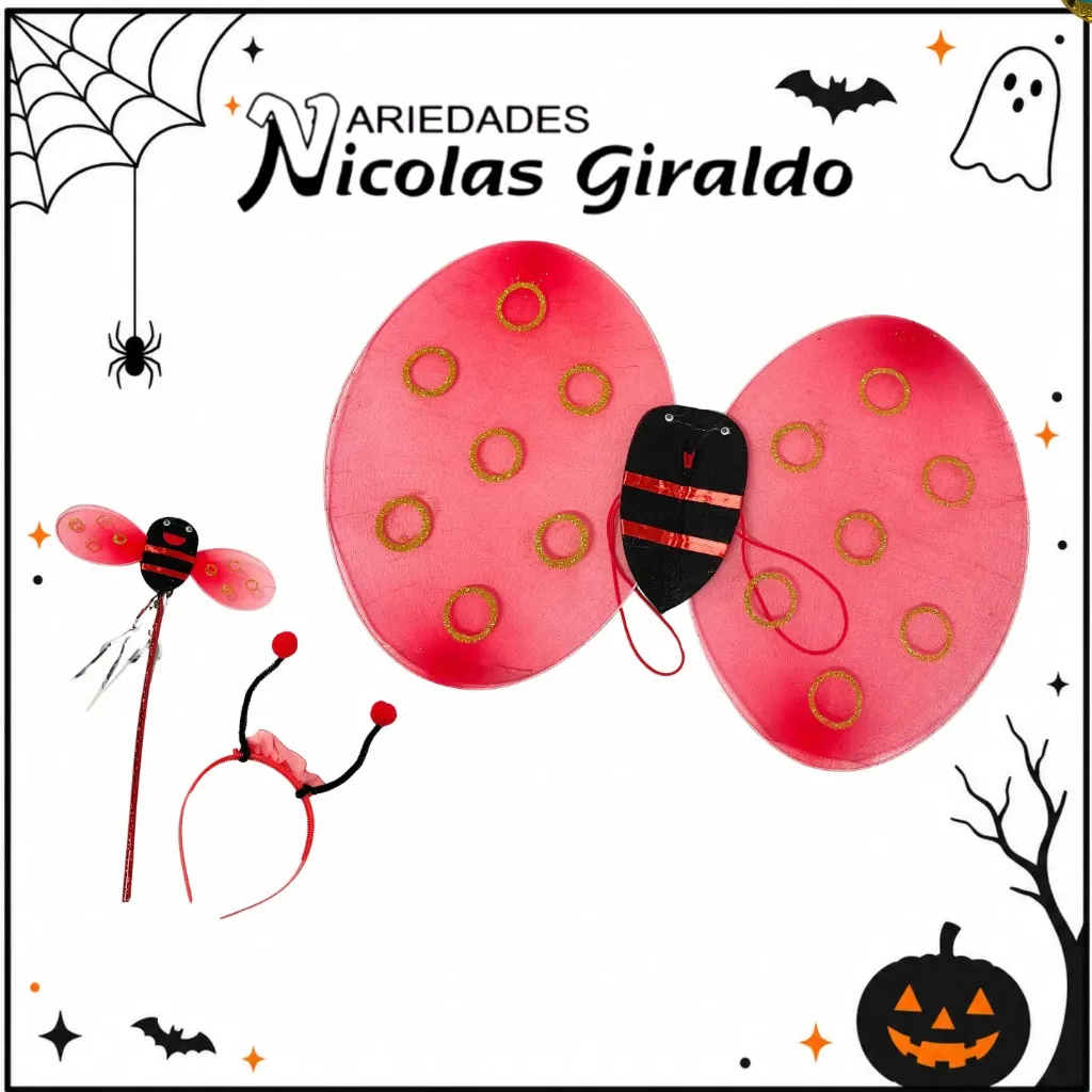 [DK3092] Set alas cetro diadema cucarron halloween