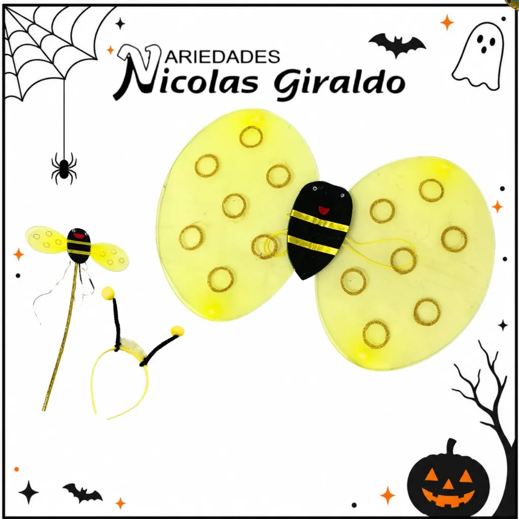 Set alas cetro diadema abeja halloween