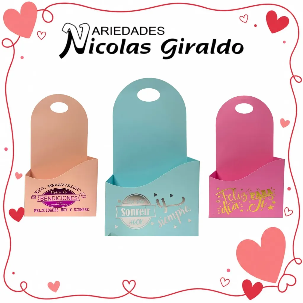 Caja ancheta larga estampada x3 colores pastel