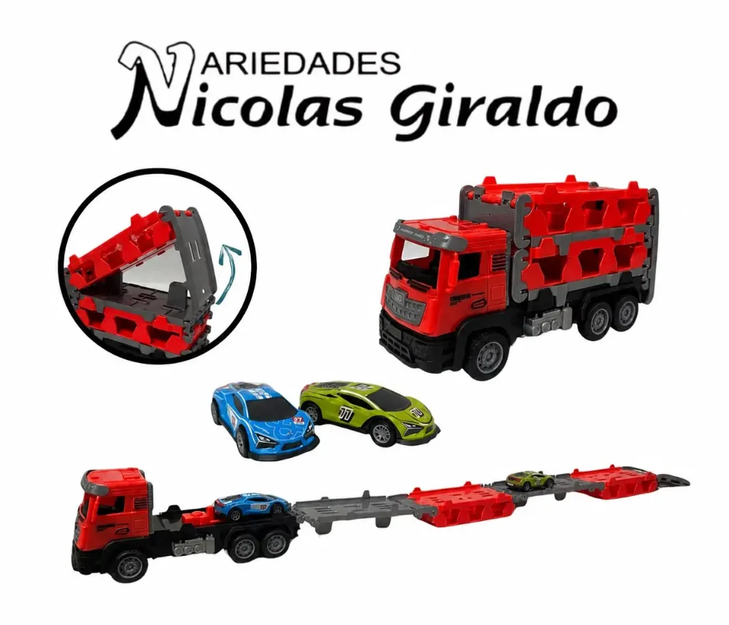 Carro niñera pista con carros metal