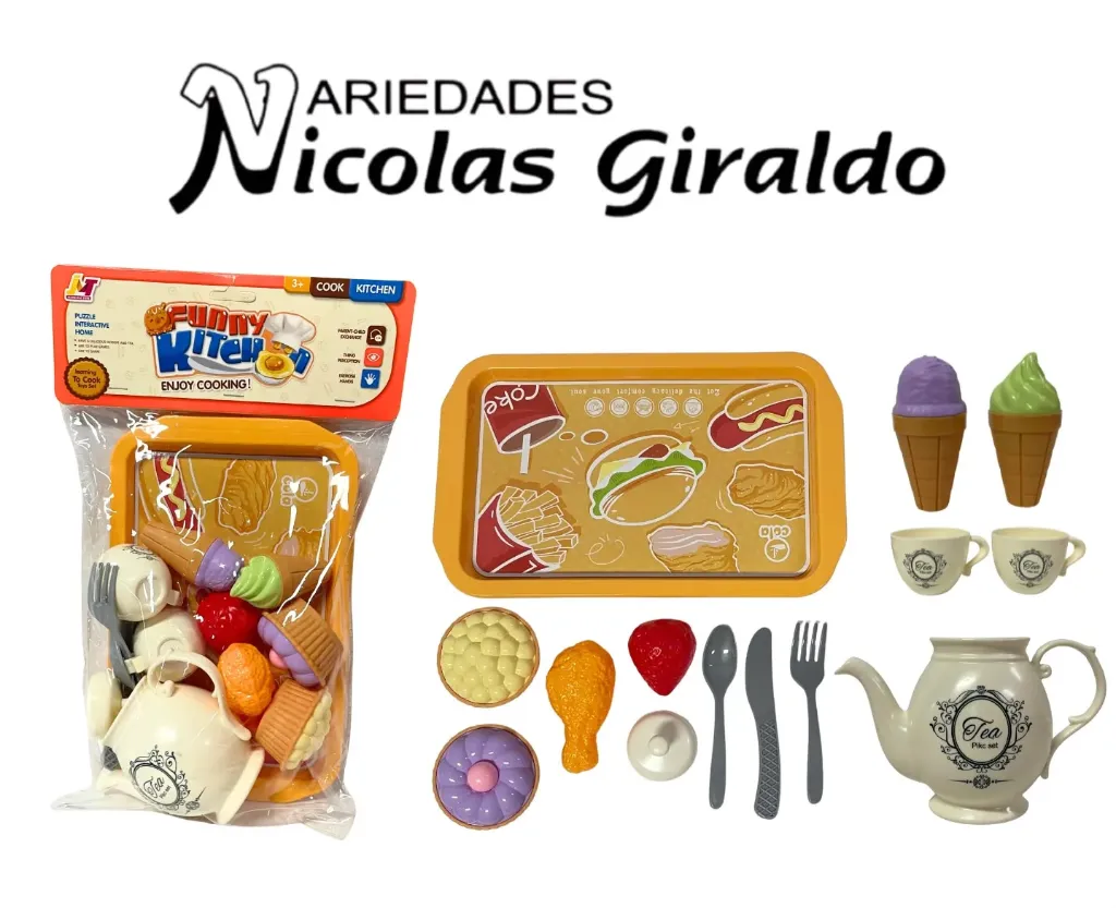 Vajilla infantil juego de te bandeja