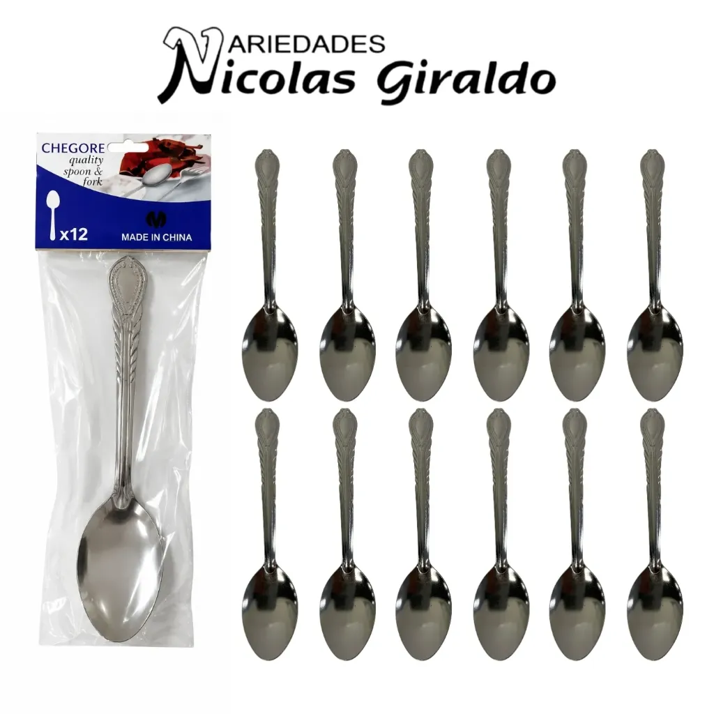 [YNC-117] Cuchara metal sencilla x12