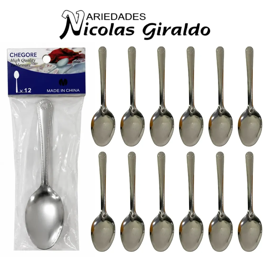 [YNC-118] Cuchara metal sencilla x12