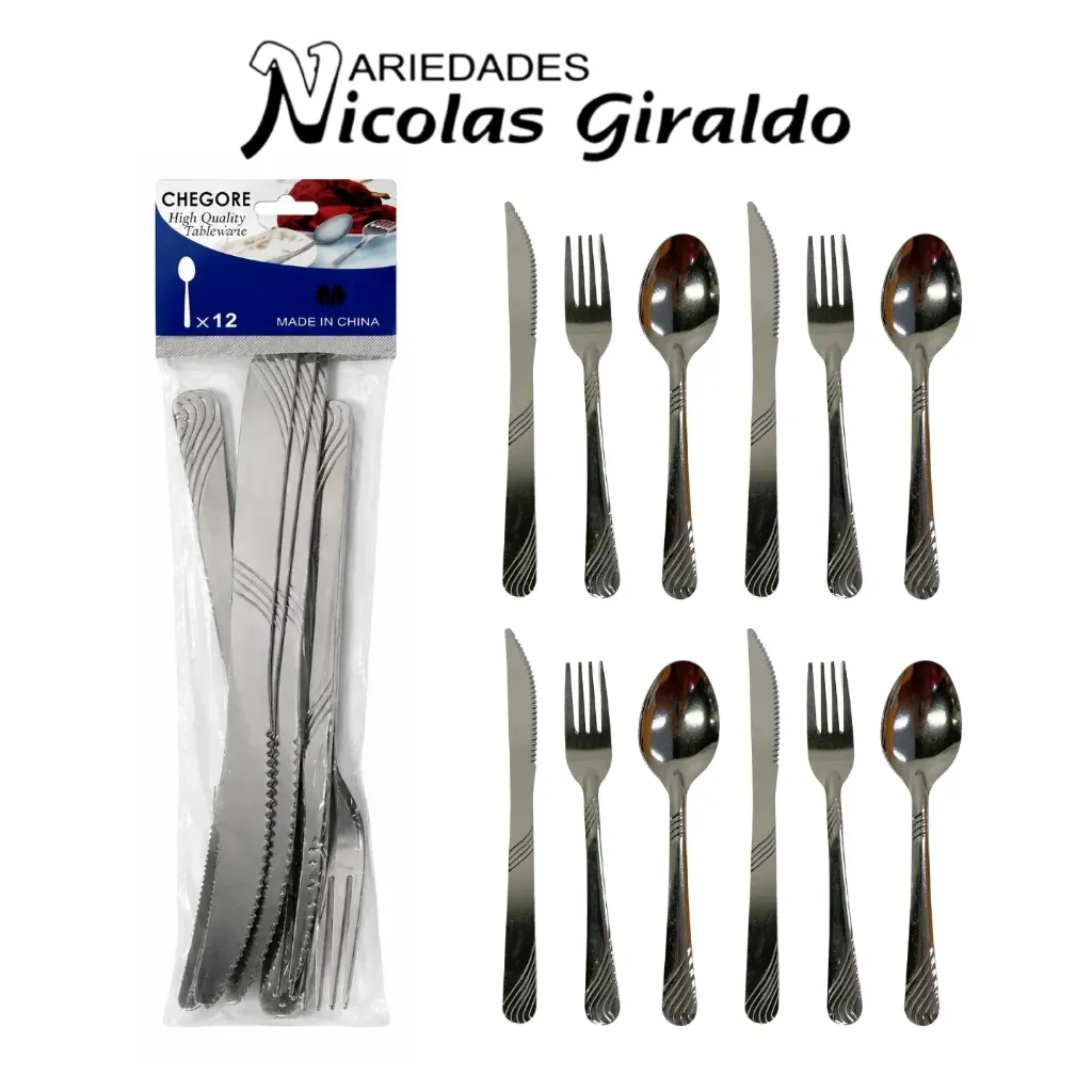 [YNC-144] Set cubierto sencillo x12 cuchara-tenedor-cuchillo