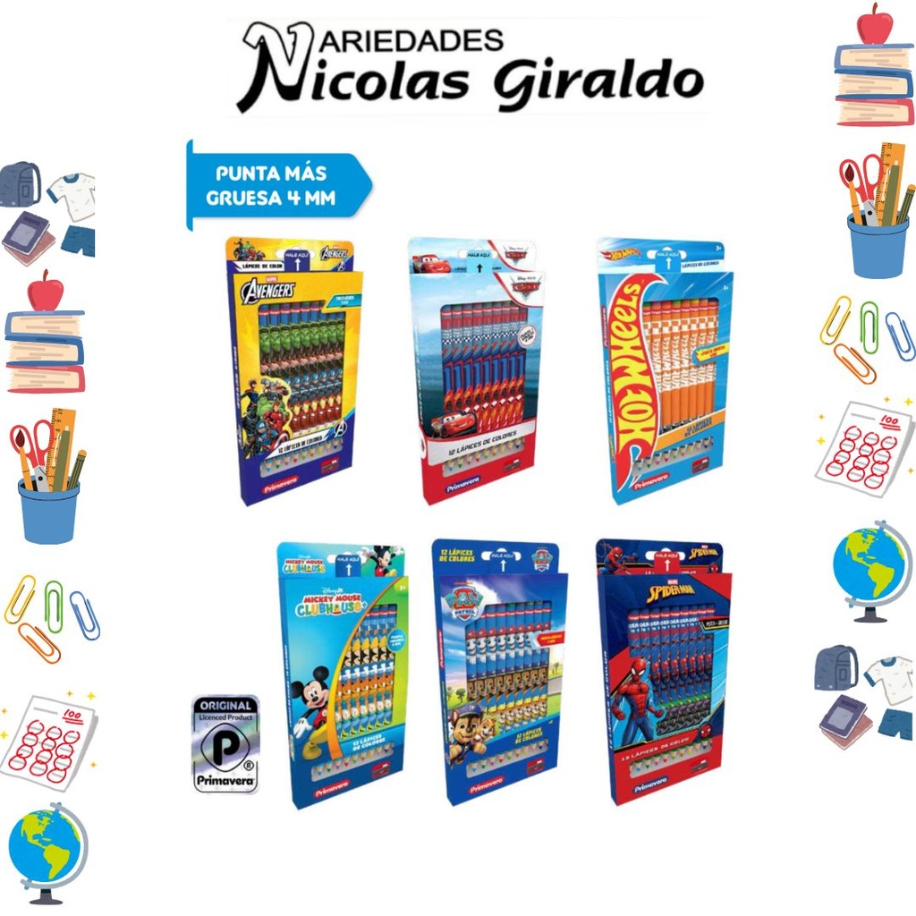 [P721] Color primavera personajes niño x12