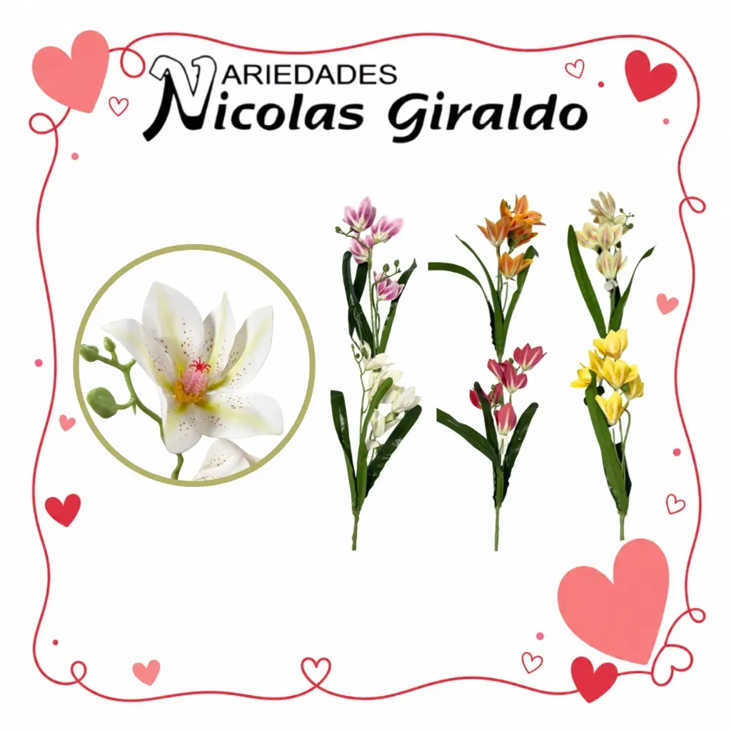 [PT21469] Flor ramo orquidea x5 grande