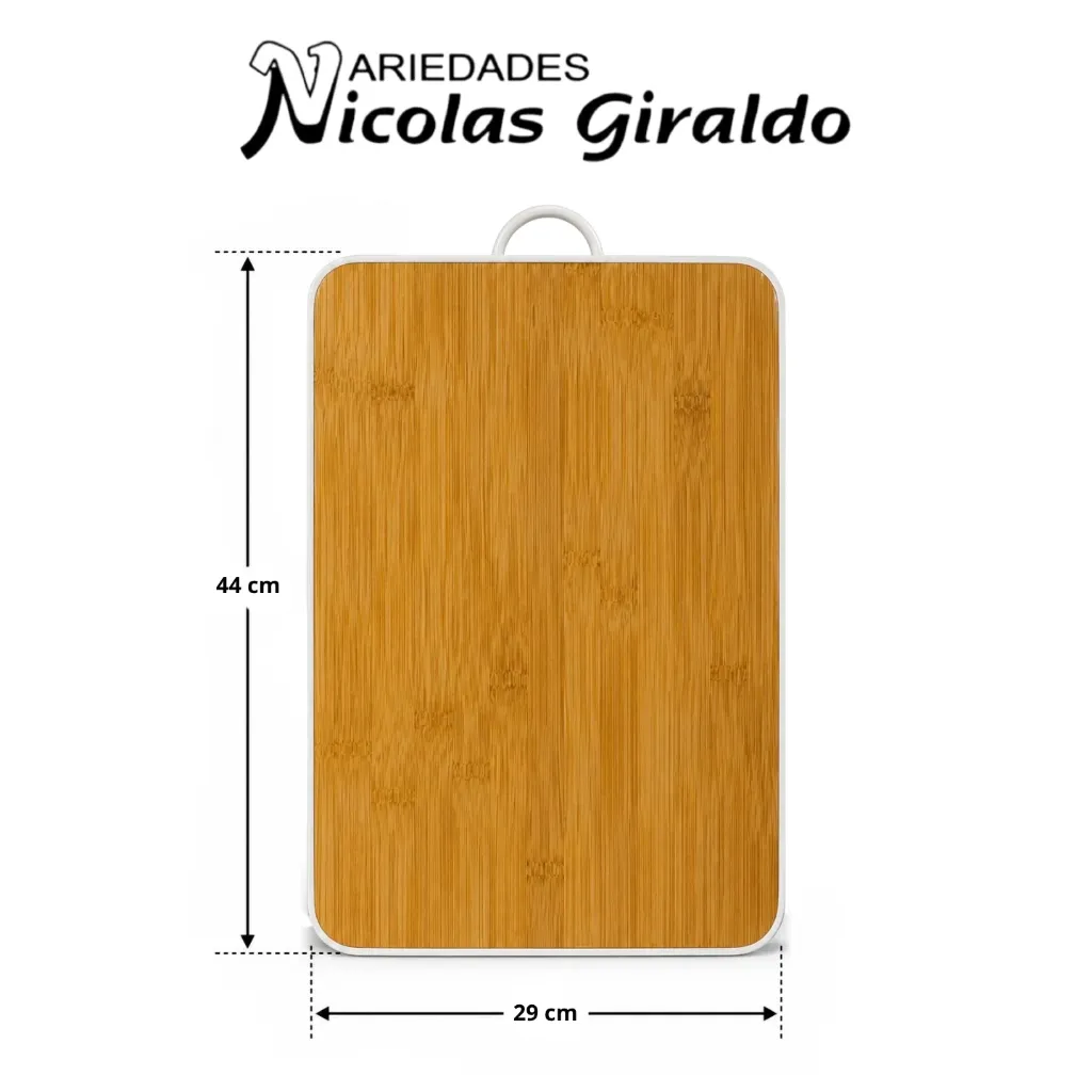 Tabla picar bambu con borde aluminio 29x44