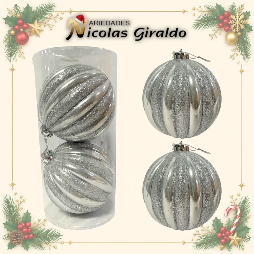 [2025WS-26P] BOLA X2 GRANDE PLATA DECORADA