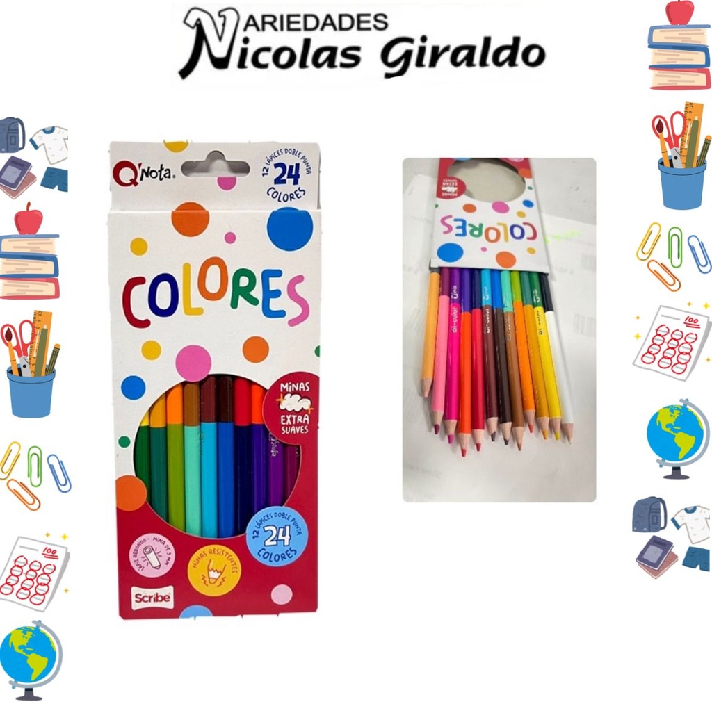 Color scribe Q'NOTA doble punta x12