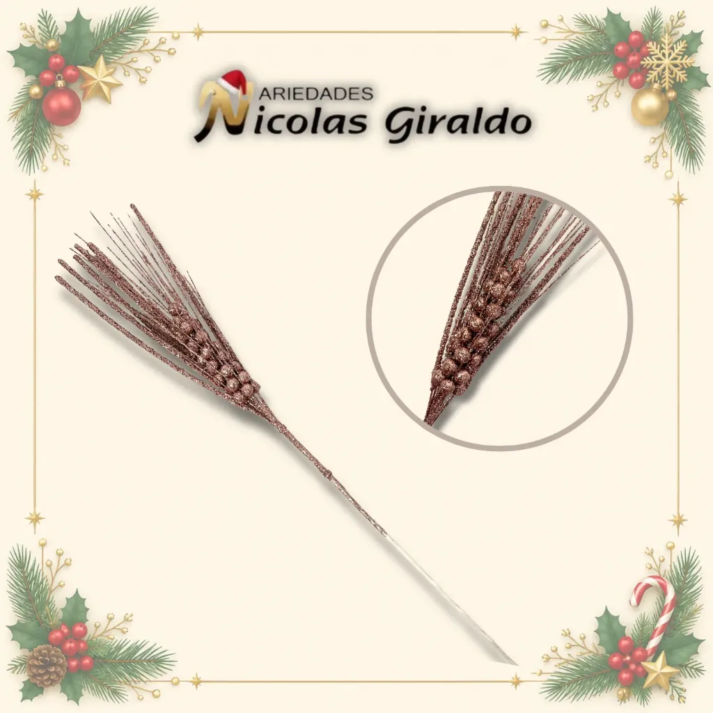 [W1371GRD] FLOR ESPIGA TIRAS PALO ROSA