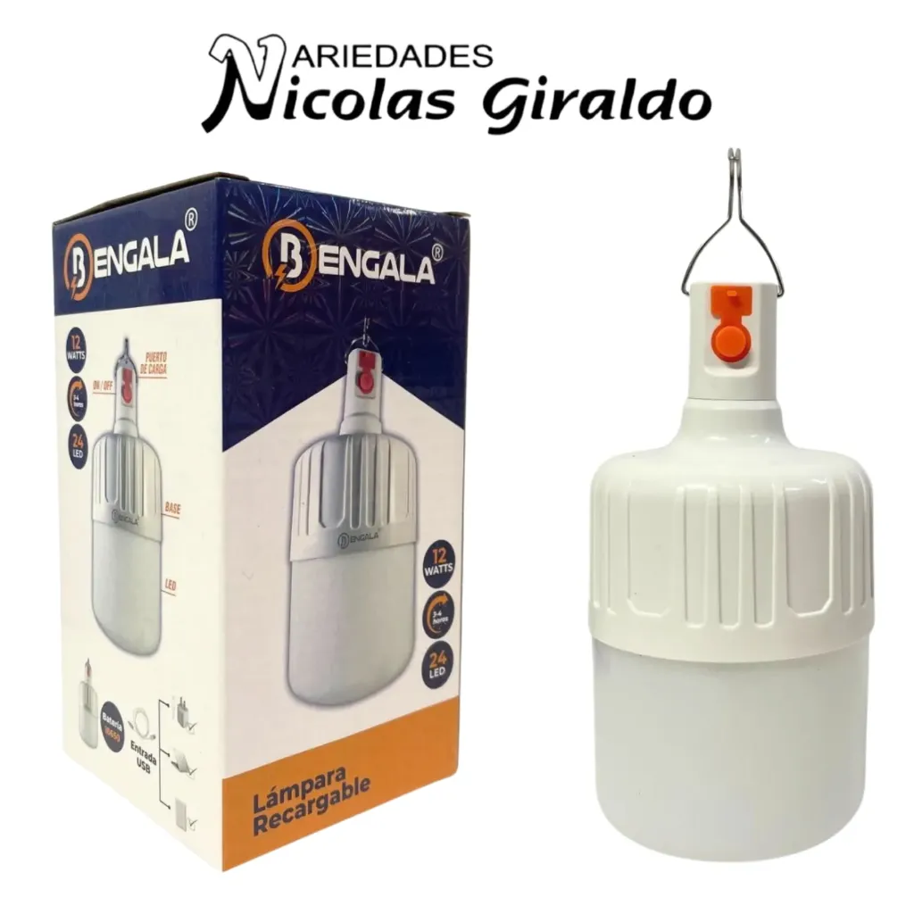 Bombillo Recargable bengala 12w