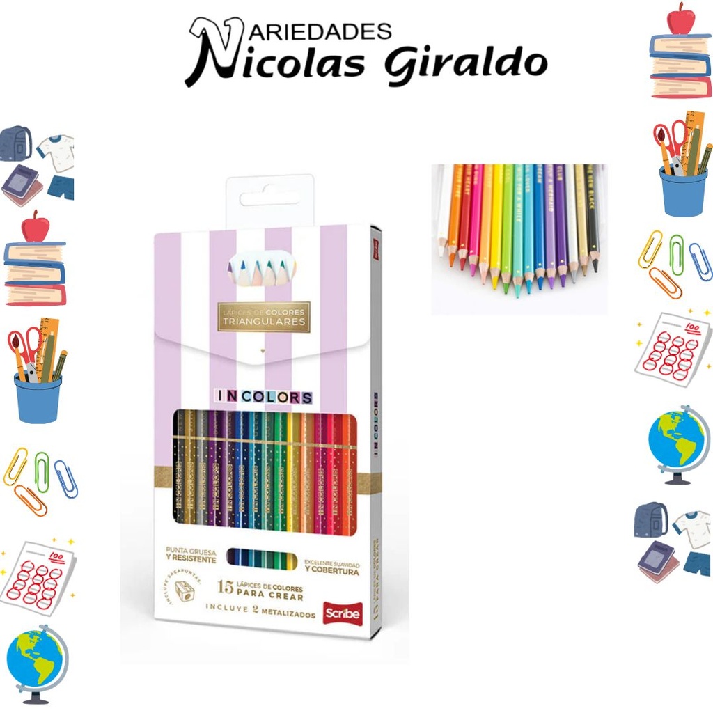 Color scribe incolors unipunta x15 piezas