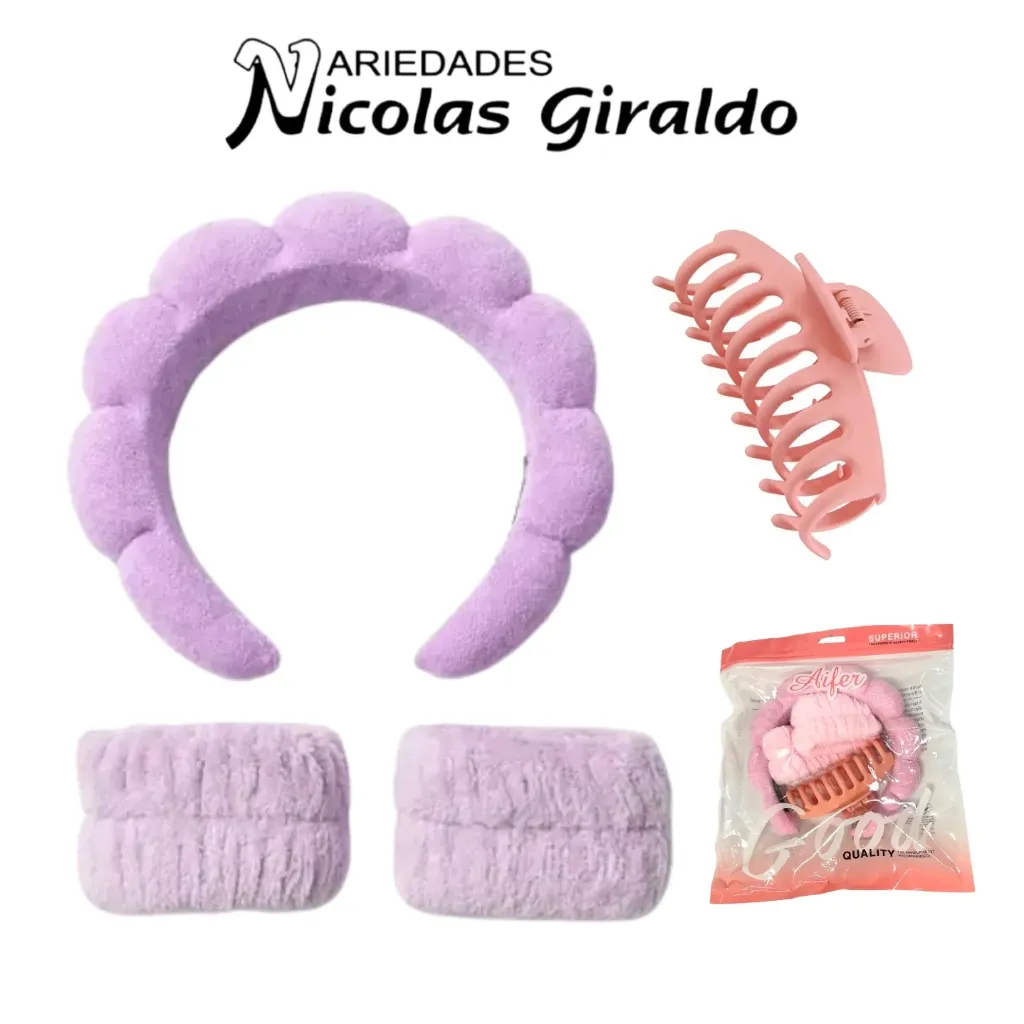 Set de diadema muñequera y pinza