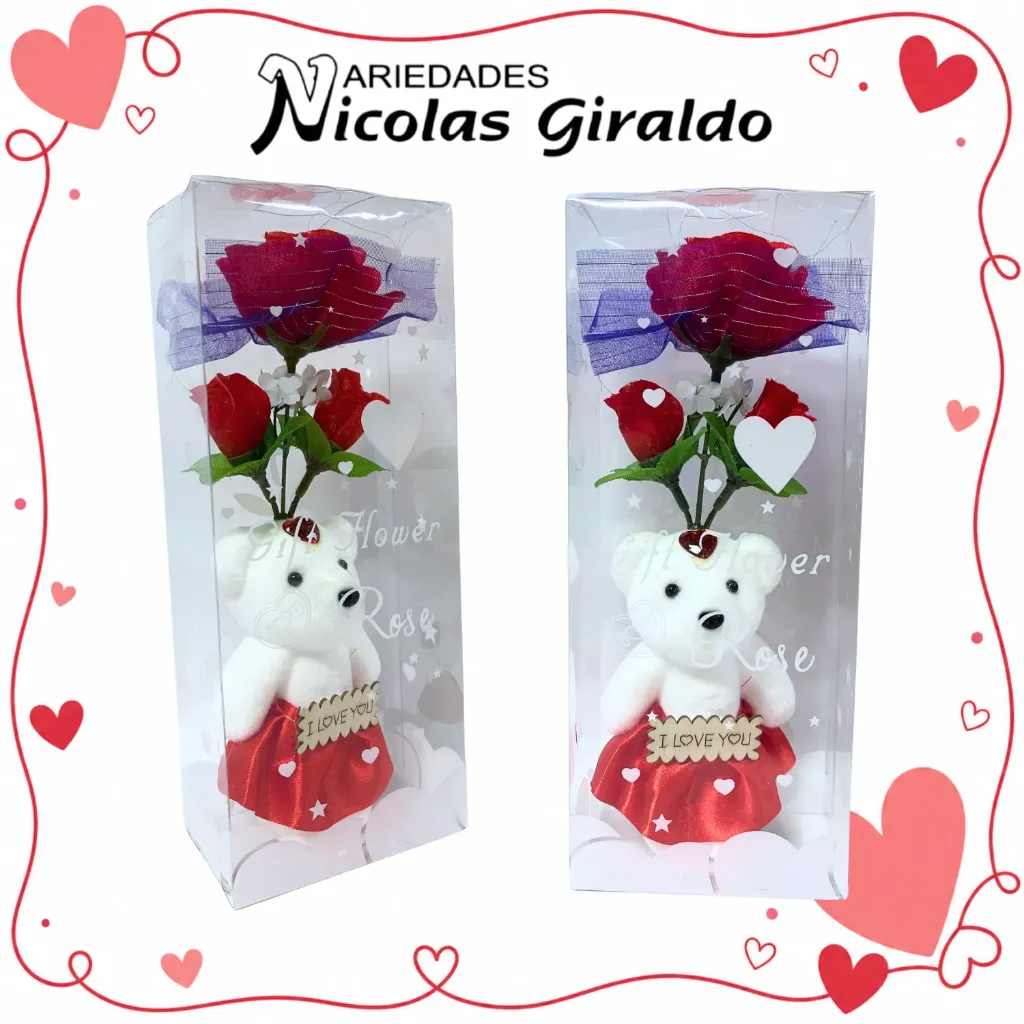 [YNC-188] Detalle acetato oso con rosa