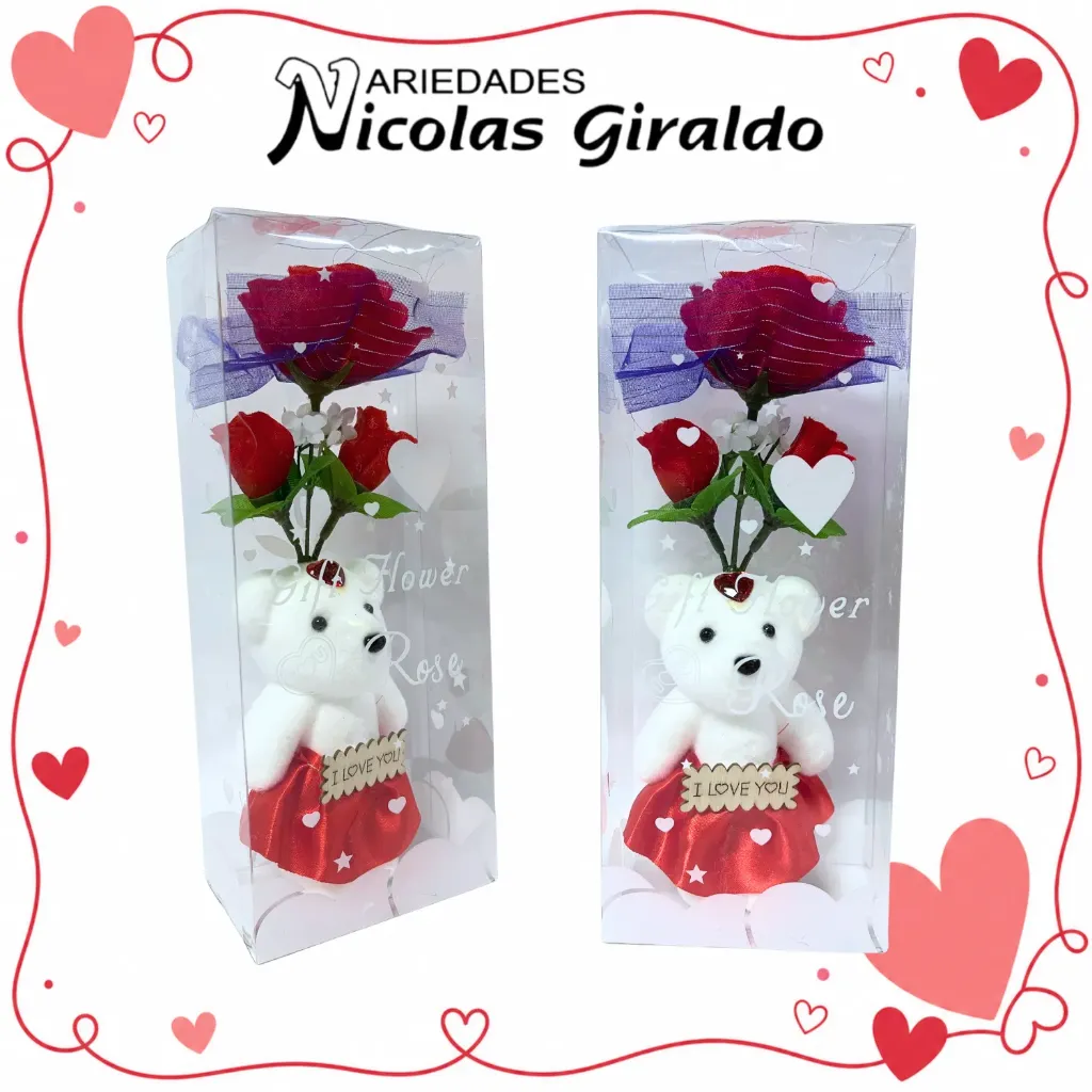 [YNC-189] Detalle acetato oso con rosa