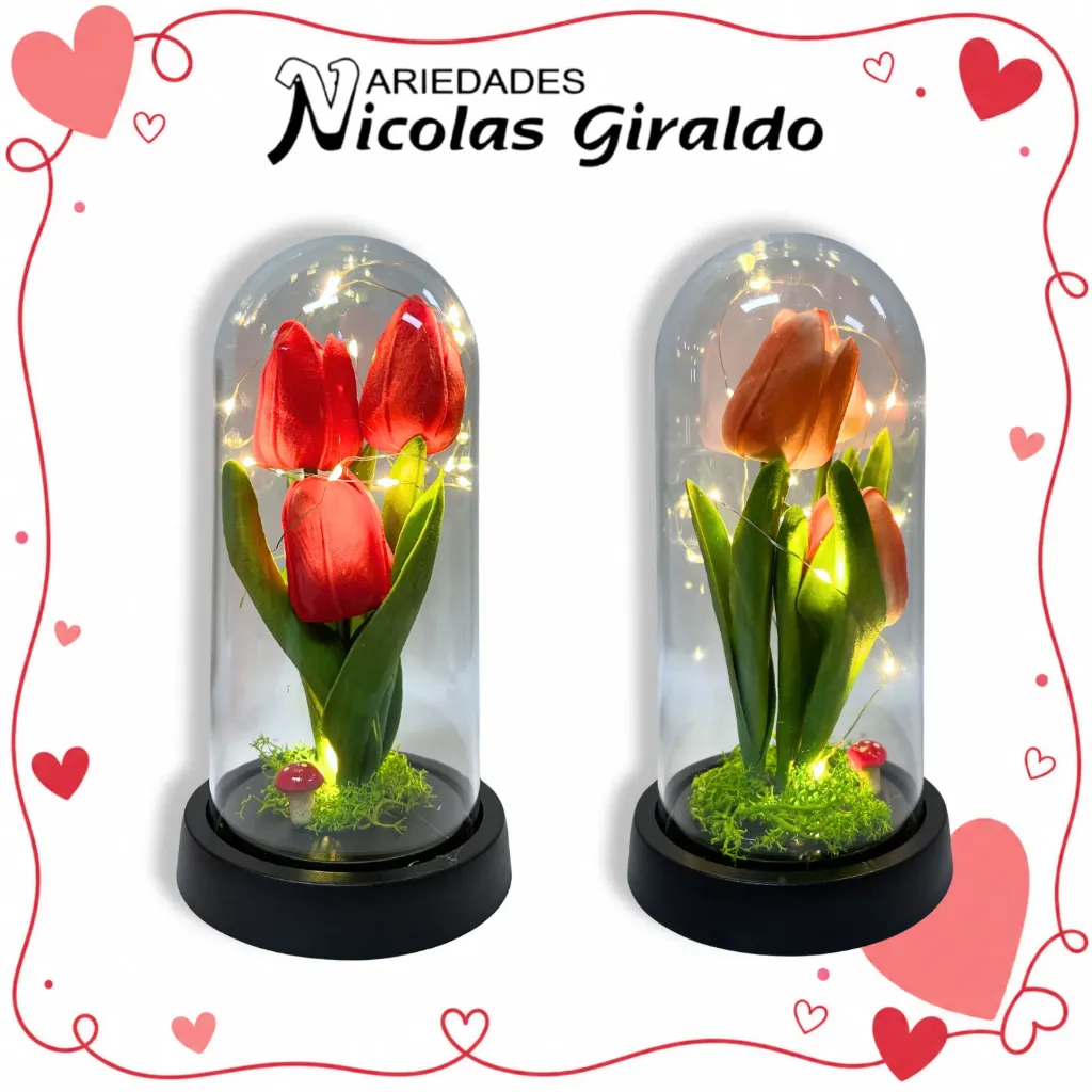 Urna decorativa grande luz con tulipan
