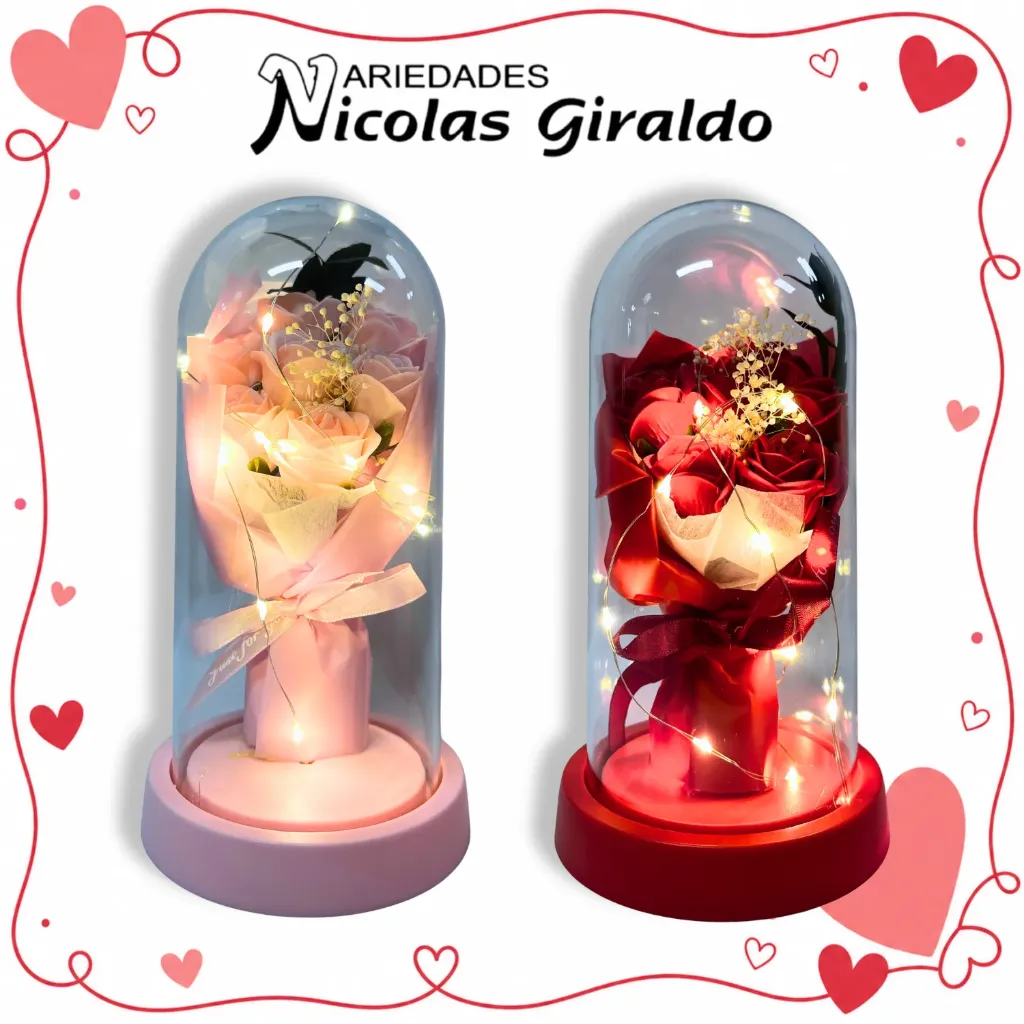 [YNC-186] Urna decorativa grande luz con rosas