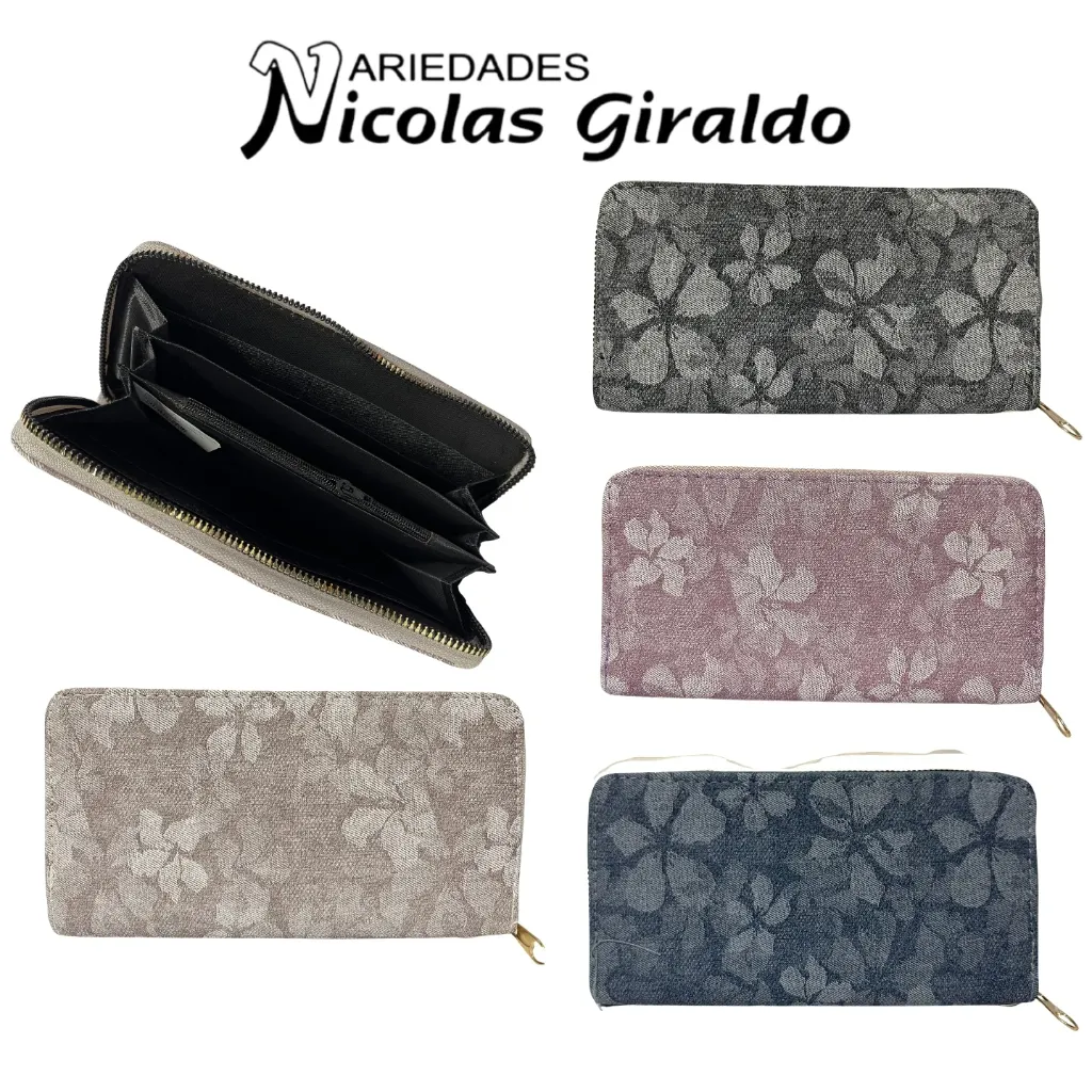 Billetera dama grande sencilla 1 cierre
