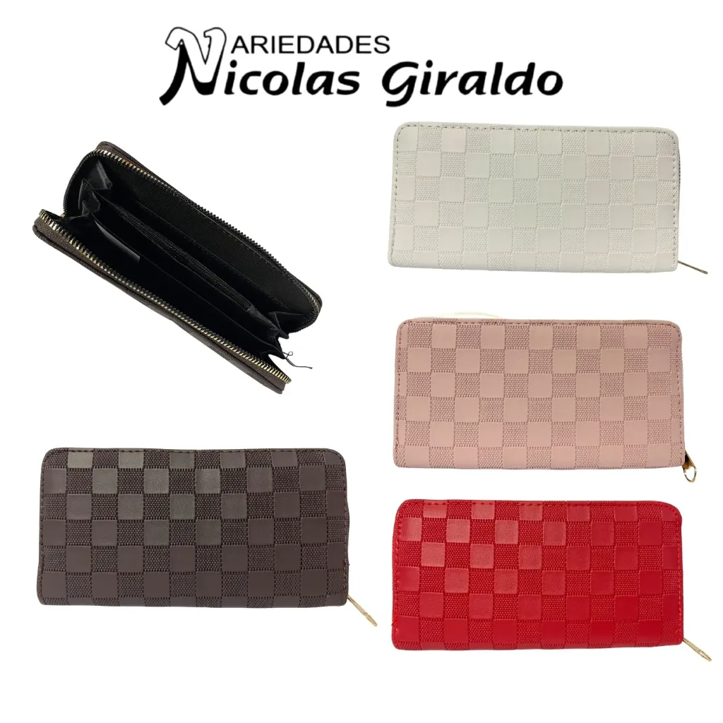 Billetera dama grande sencilla 1 cierre