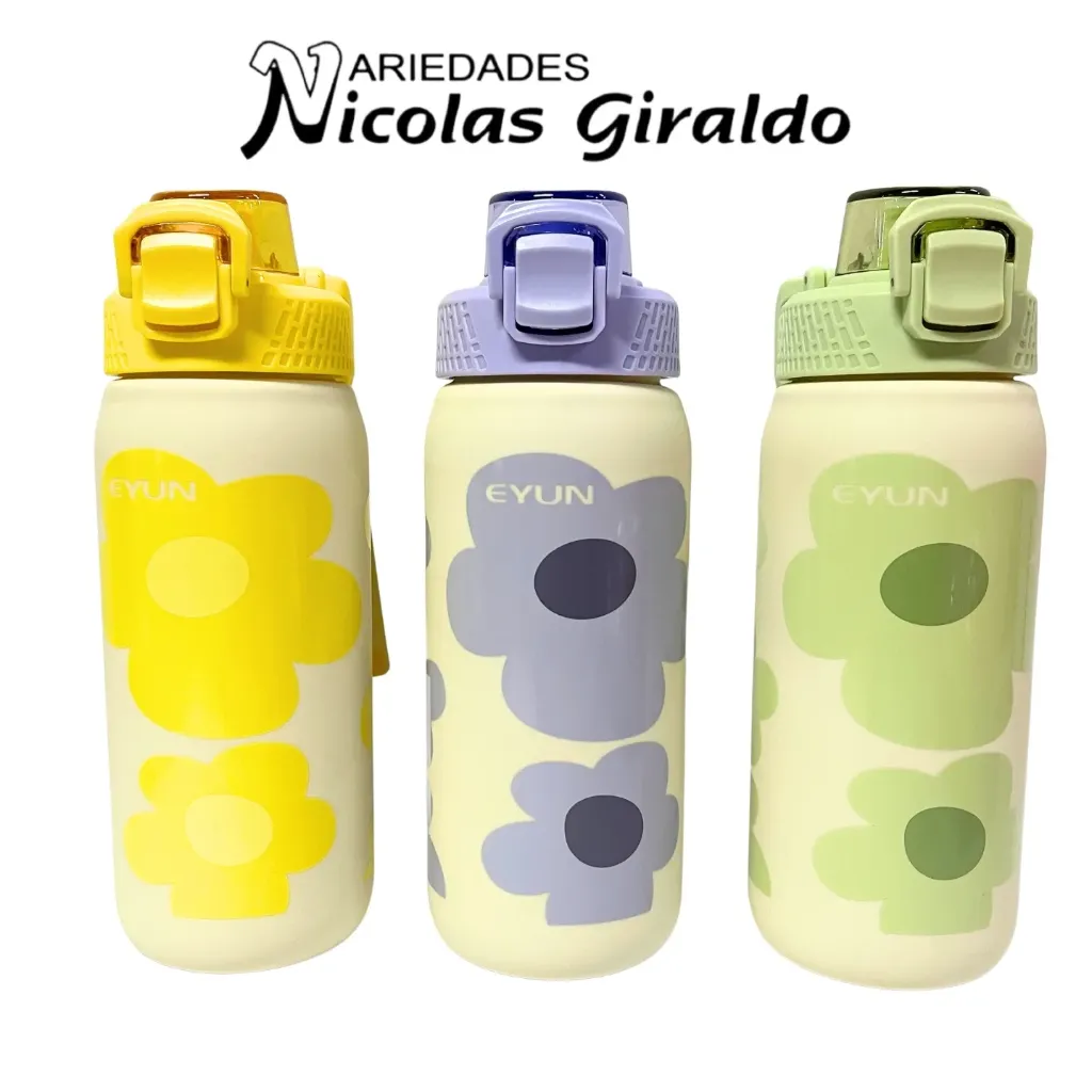 [YY-293] Termo fino importado estampado flores 850ml