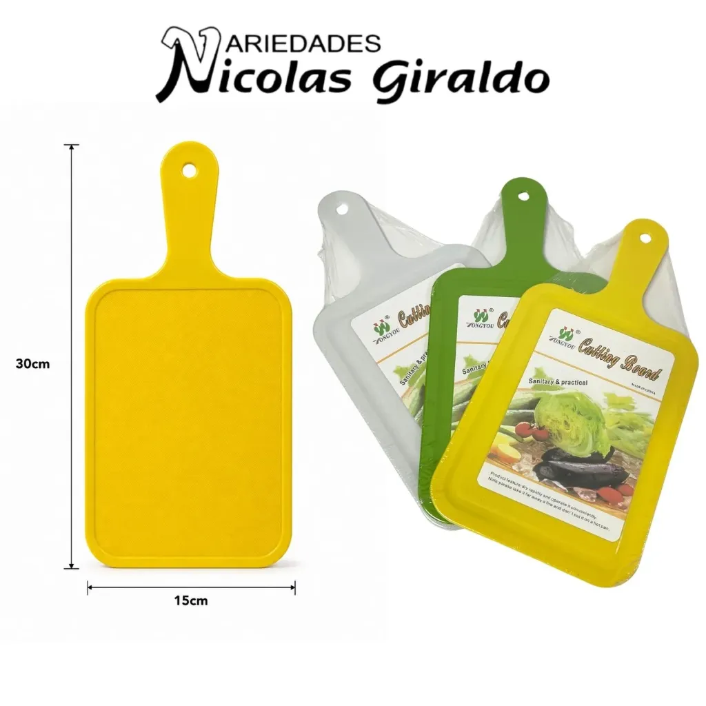 [YNC-278] Tabla picar plastica mediana con mango