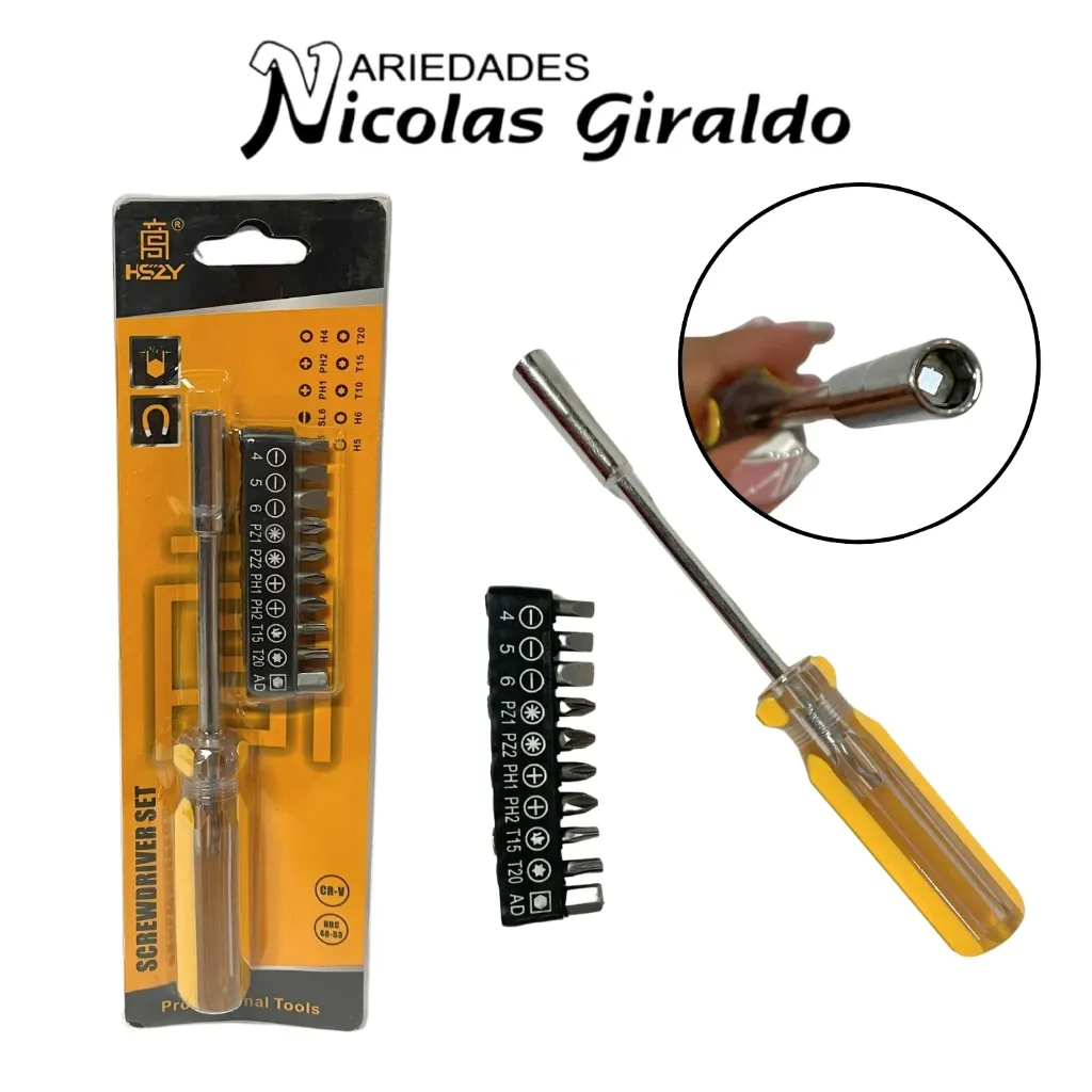 [YNC-236] Destornillador X1 con 10 cabezas