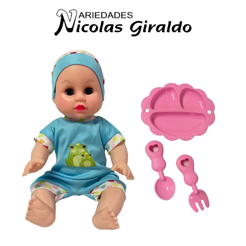 Bebe importado con accesorios 30cm