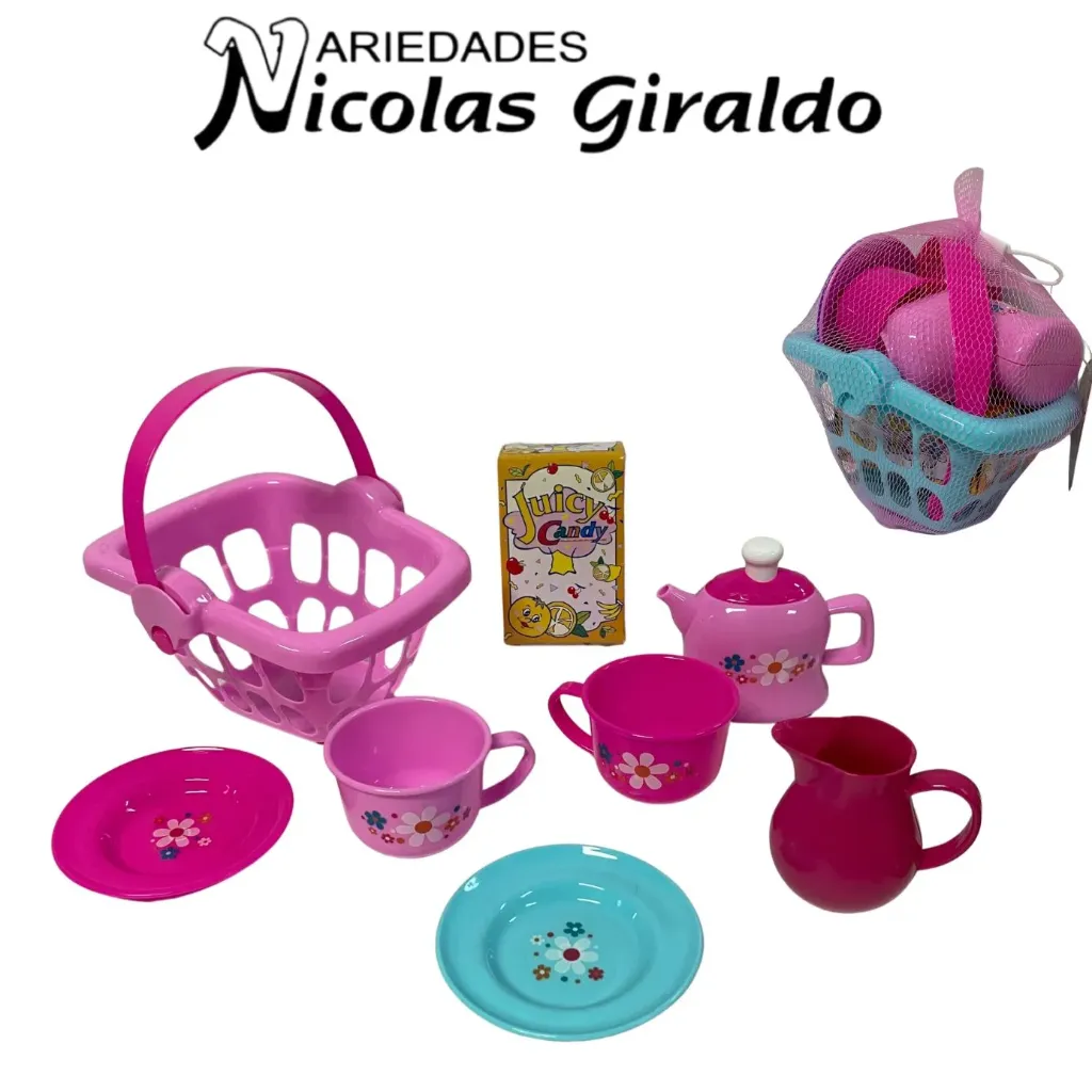 Vajilla infantil juego te en malla