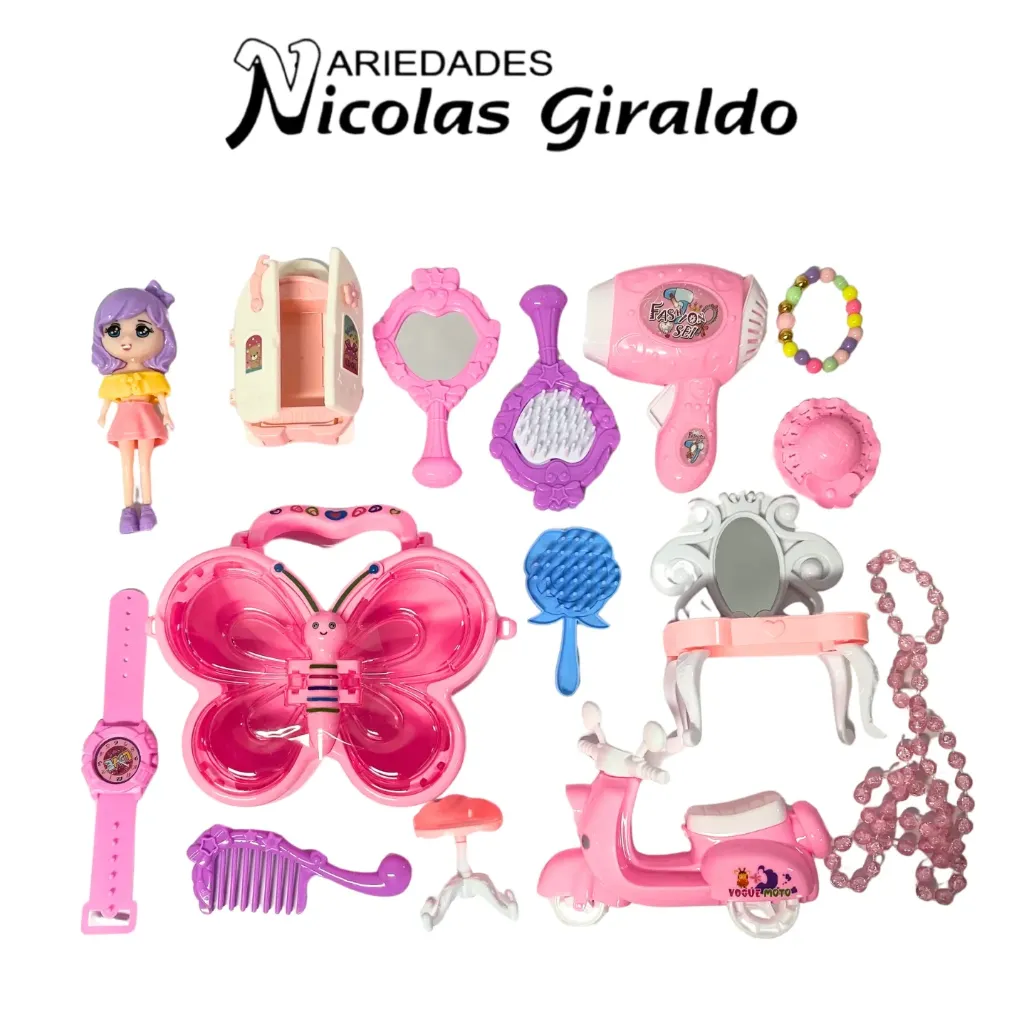 Set belleza infantil grande en bolsa