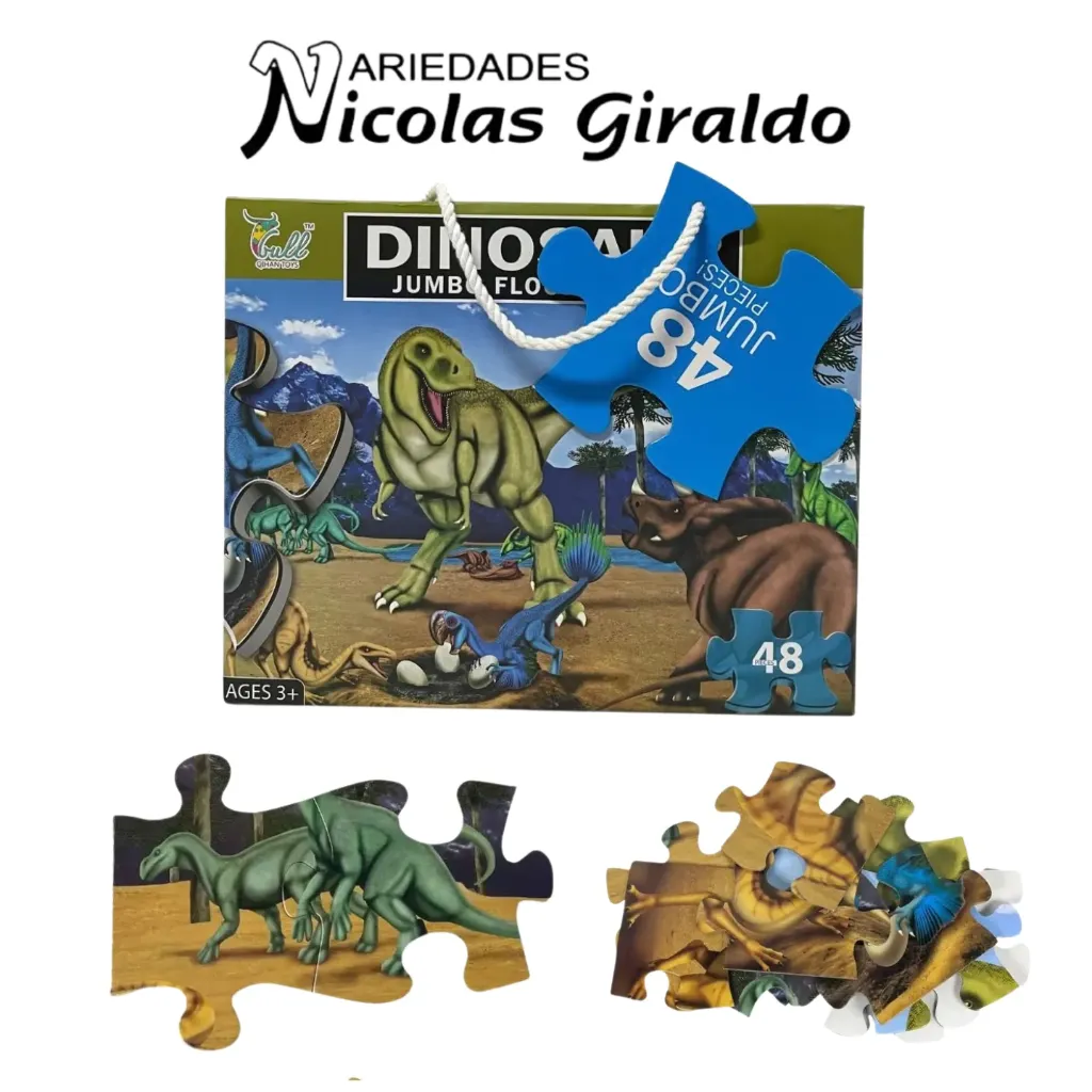 Rompecabezas fino ficha jumbo 48 piezas dinosaurio